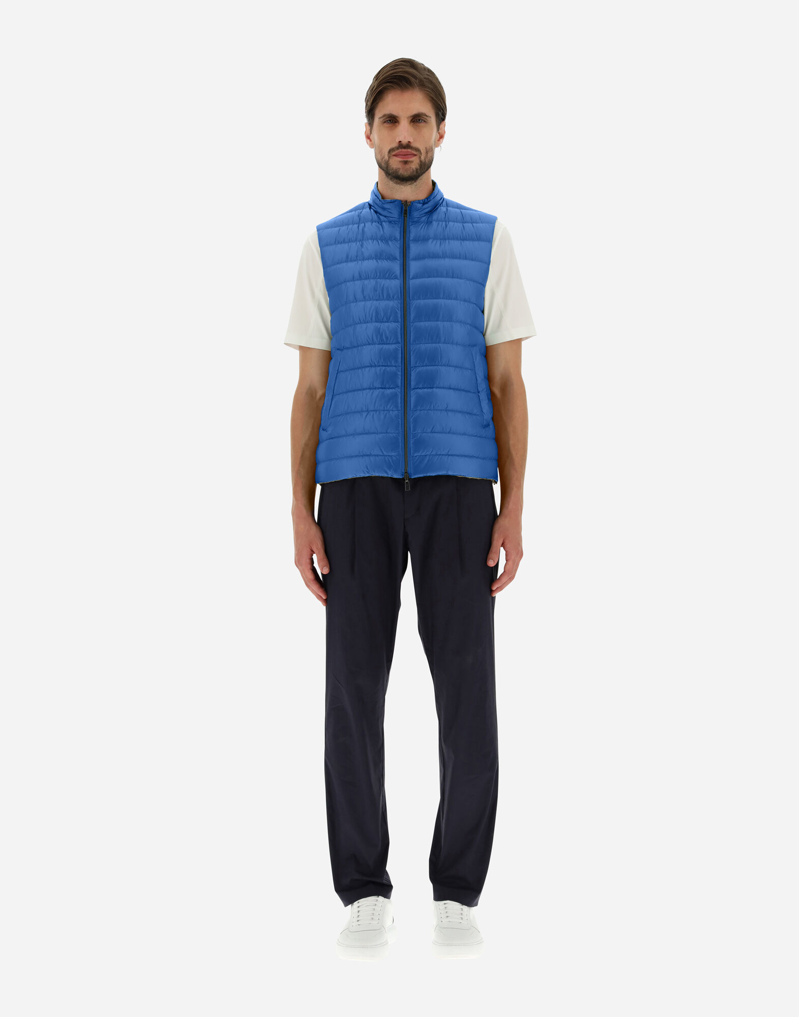 REVERSIBLE TWO-TONE WAISTCOAT IN NYLON ULTRALIGHT