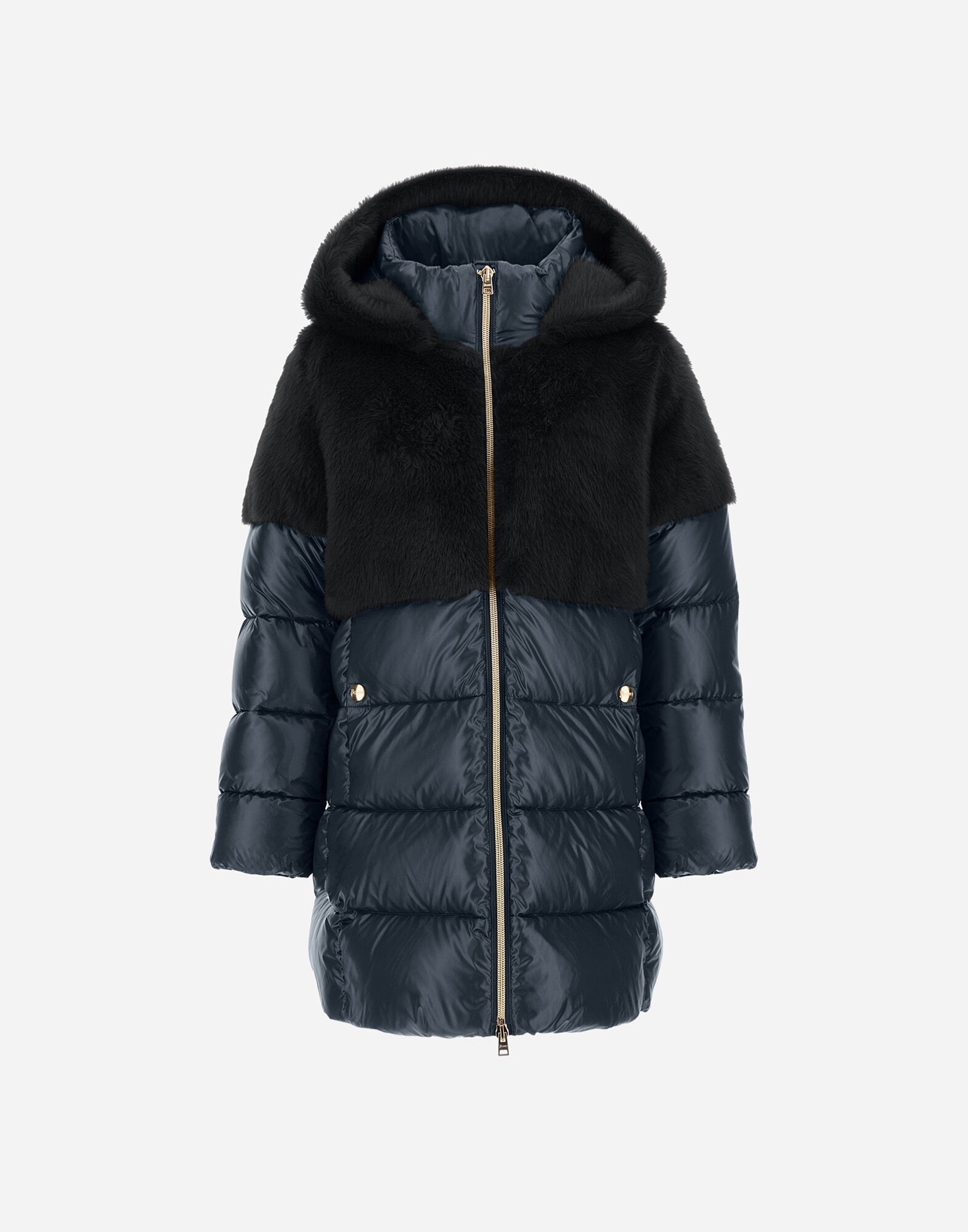 A-SHAPE JACKET IN NYLON ULTRALIGHT AND LADY ALTERNATIVE FUR