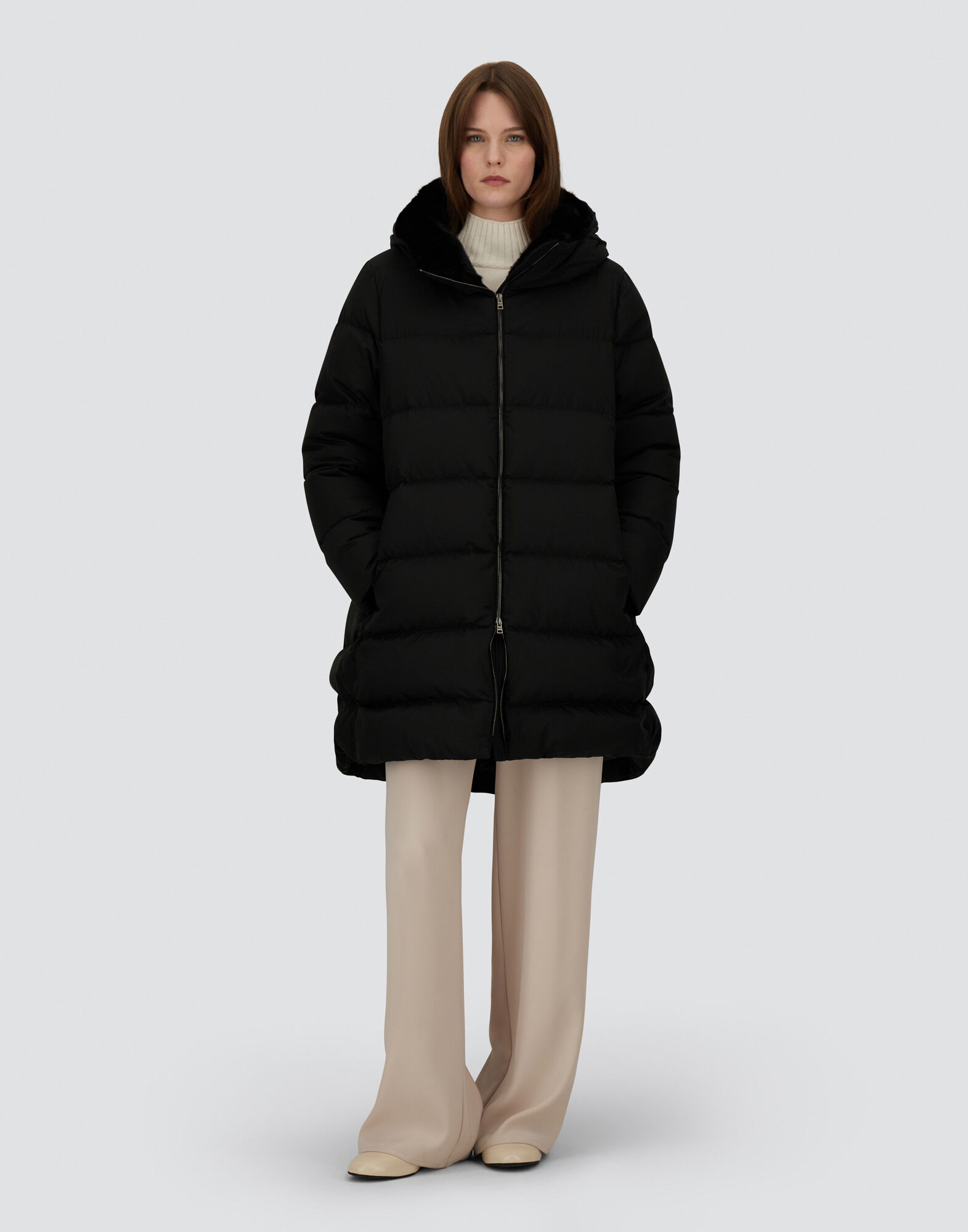 A-SHAPE JACKET IN ARENDELLE AND NEW LADY FAUX FUR