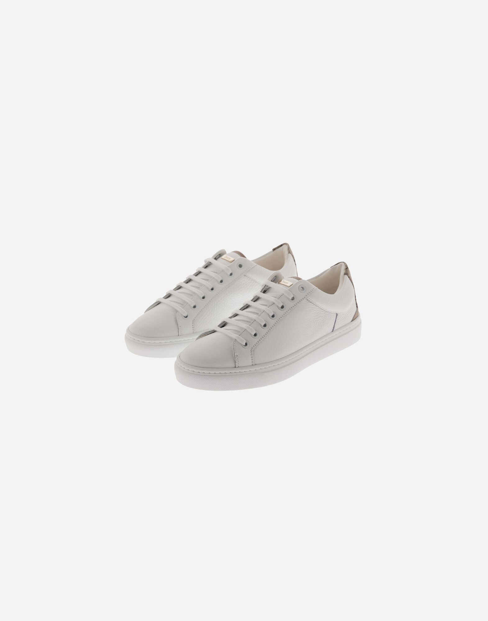 GRAINED LEATHER AND MONOGRAM TRAINERS
