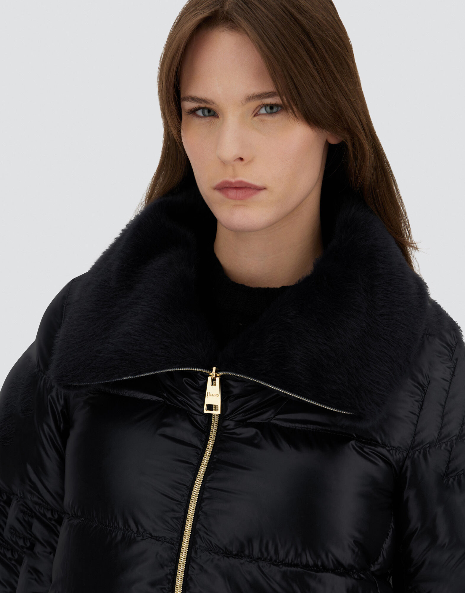 JACKET IN NYLON ULTRALIGHT AND LADY ALTERNATIVE FUR