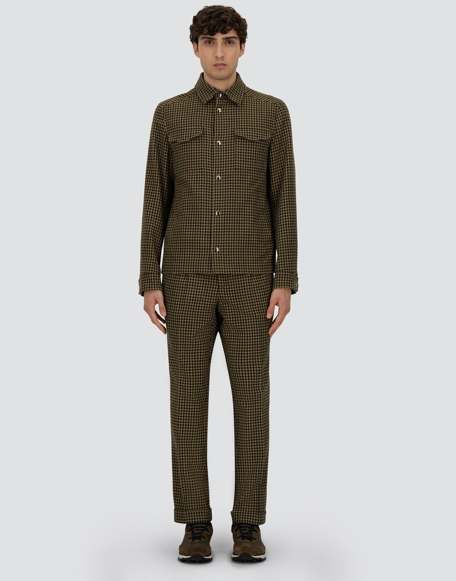 SHACKET IN HOUNDSTOOTH WOOL AND COTTON