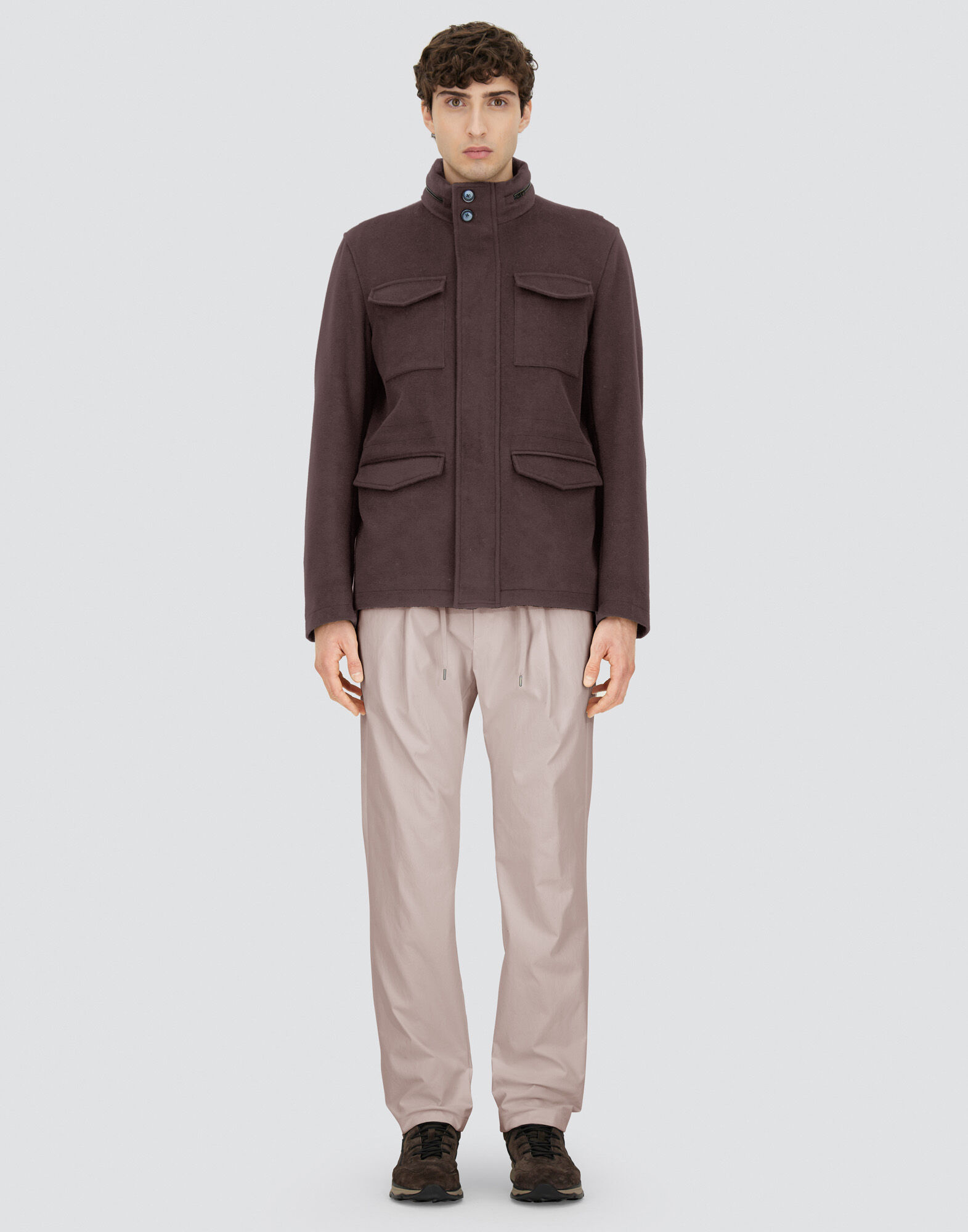 FIELD JACKET IN WOOL, CASHMERE AND ECOAGE