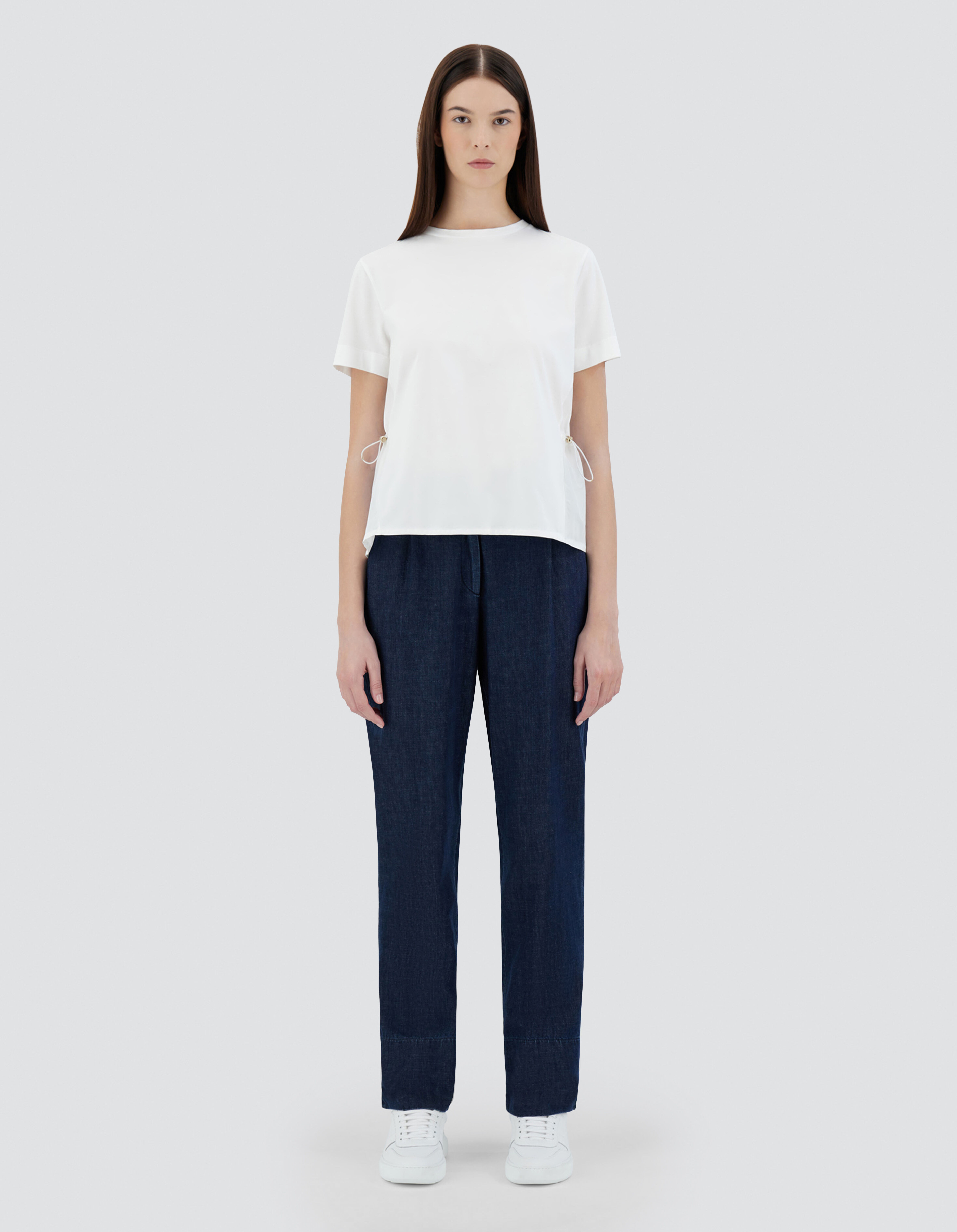 T-SHIRT IN CHIC COTTON JERSEY AND NEW TECHNO TAFFETA