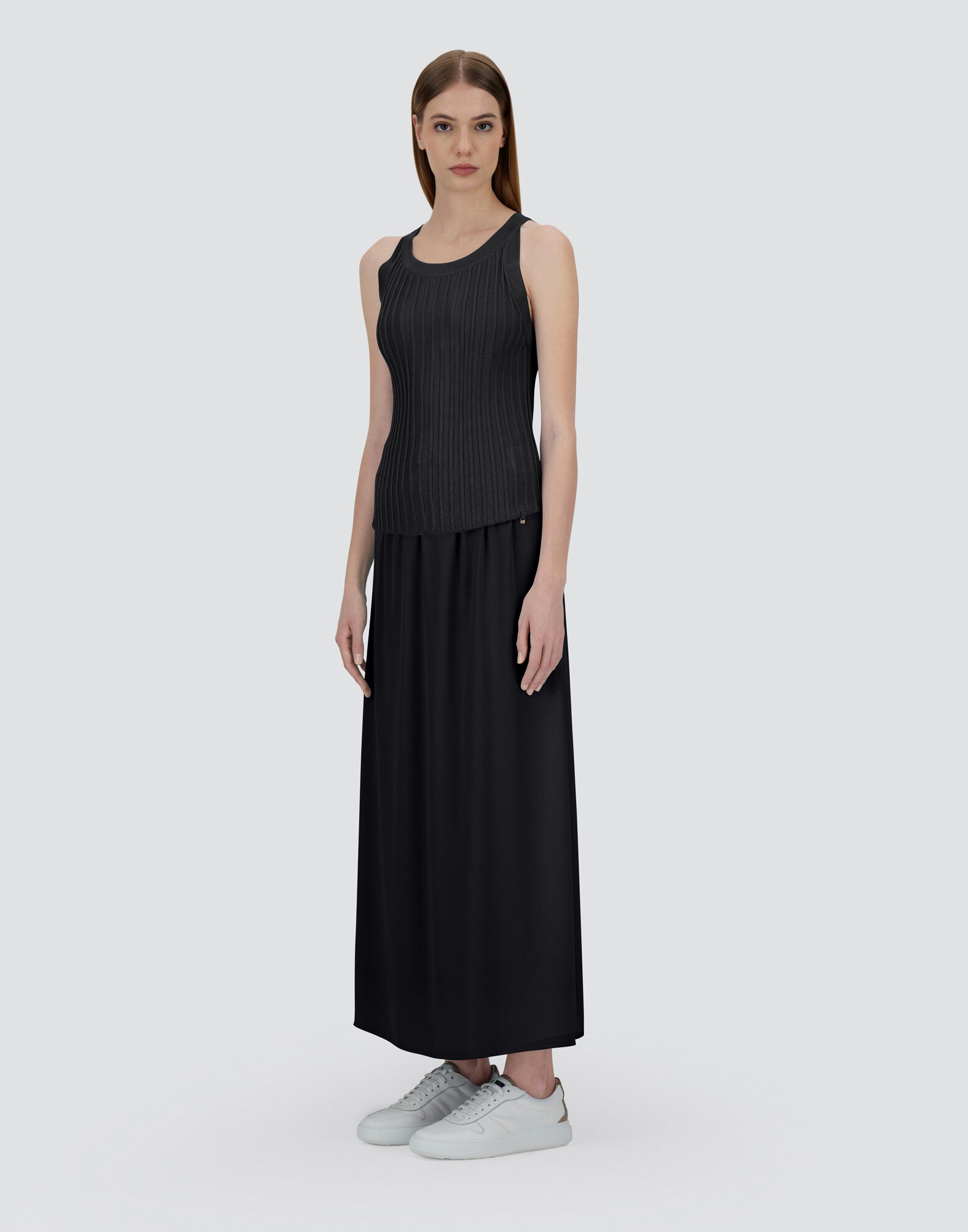 TANK?TOP IN SHINY VISCOSE RIB