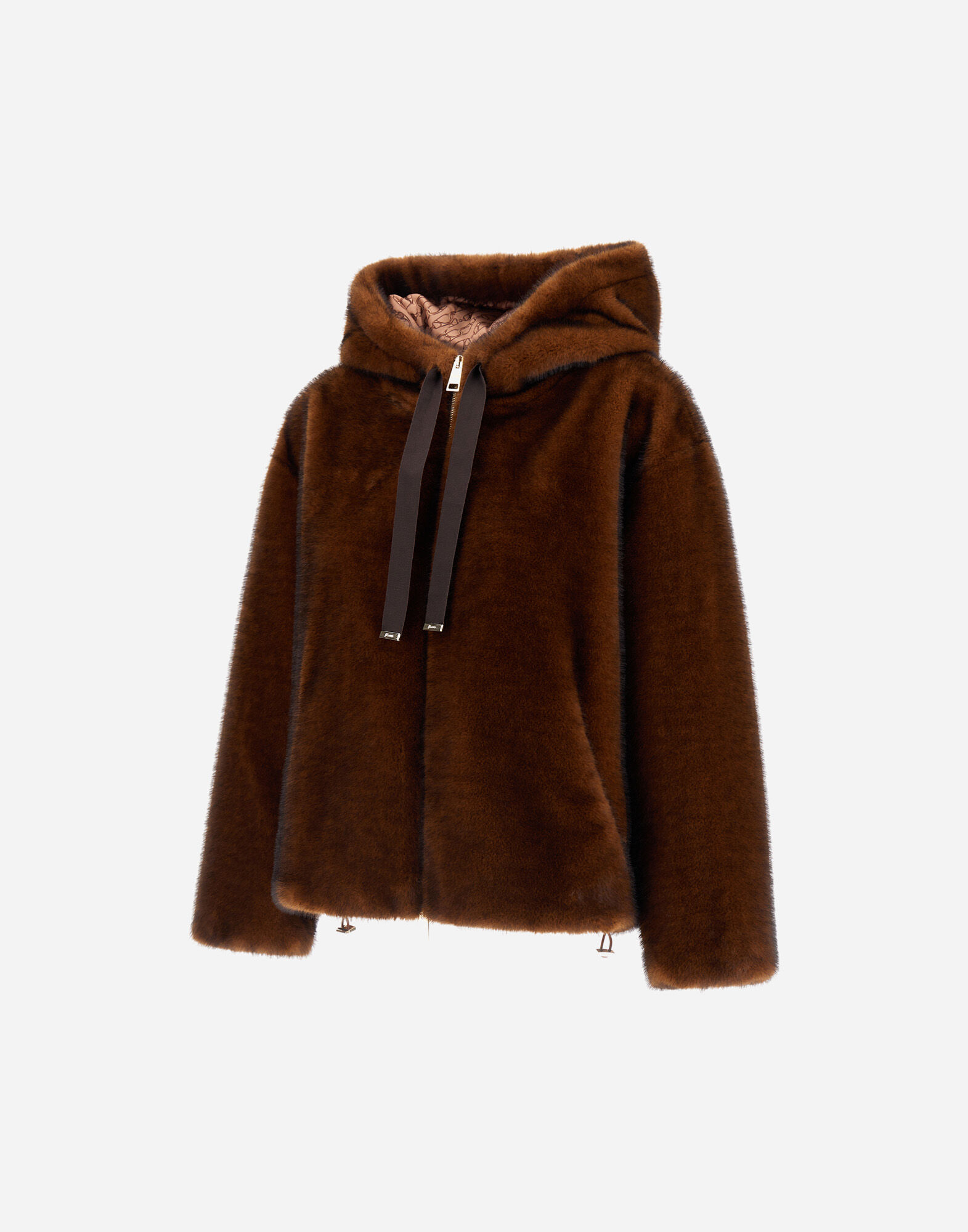 BOMBER JACKET IN MELANGE ALTERNATIVE MINK FUR