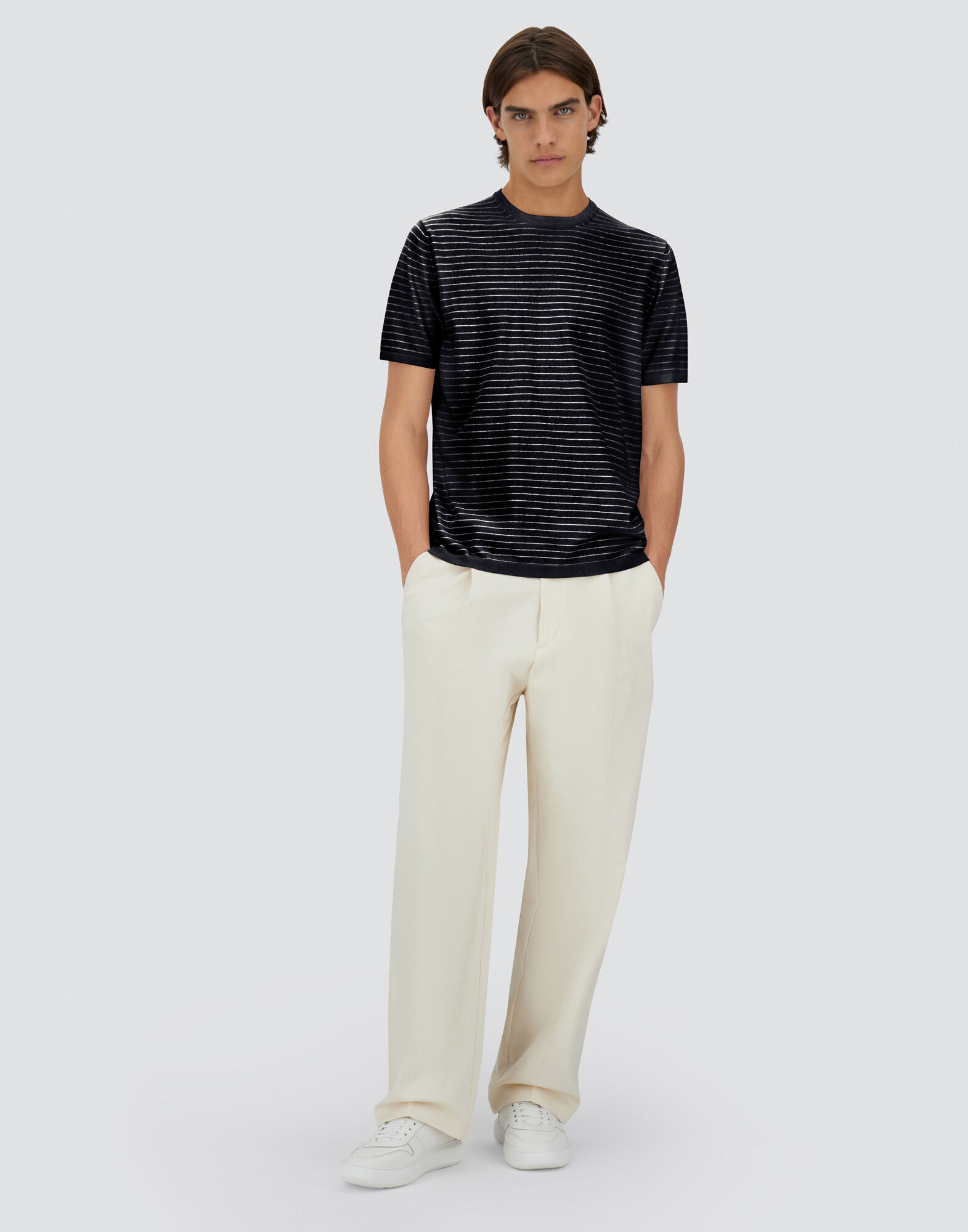 PLAIN COTTON KNIT T-SHIRT