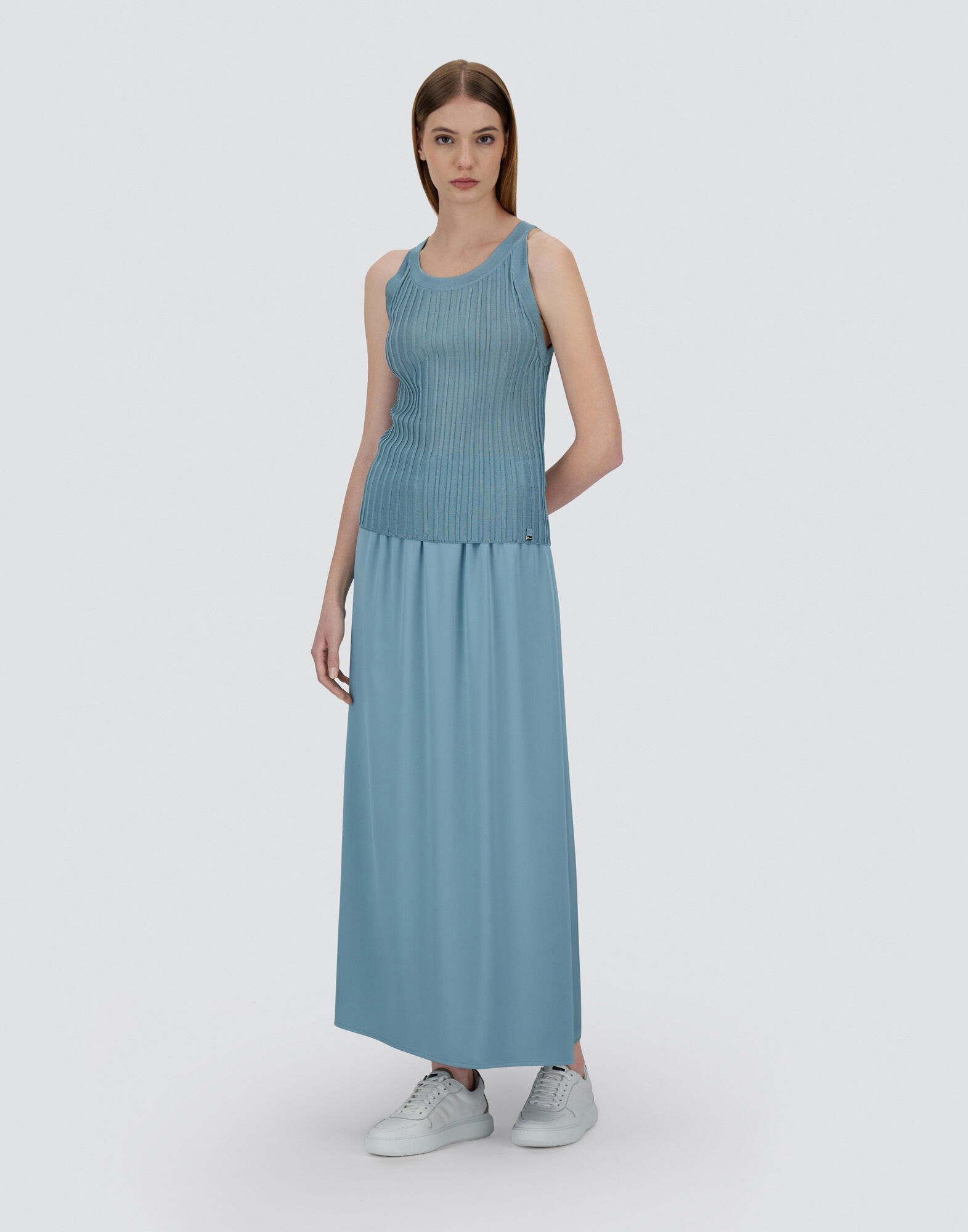 TANK?TOP IN SHINY VISCOSE RIB