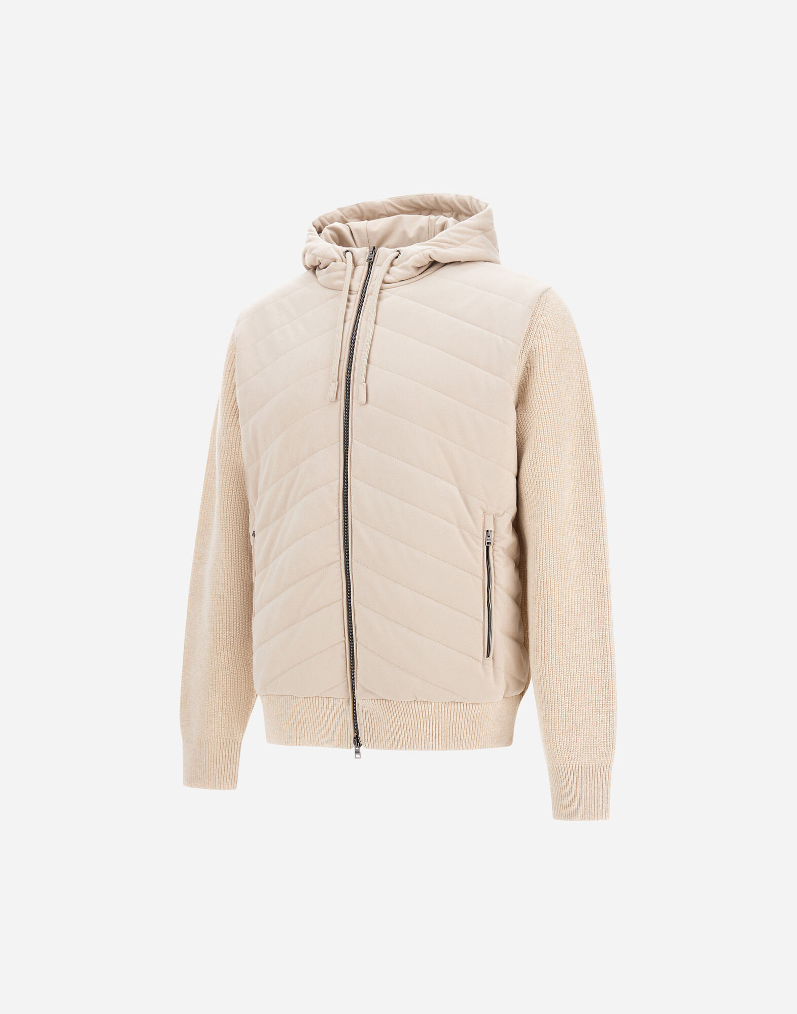 RESORT JACKET IN COB CARDED G.7 WOOL & SUEDE EFFECT