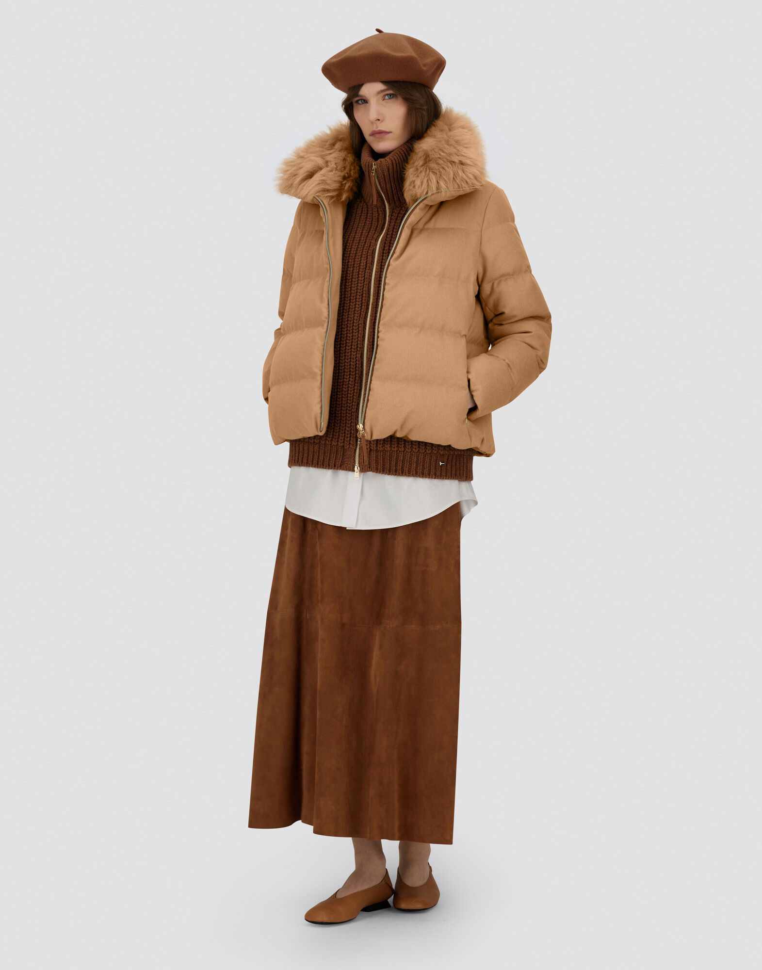 JACKET IN CASHMERE, SILK AND MONOGRAM