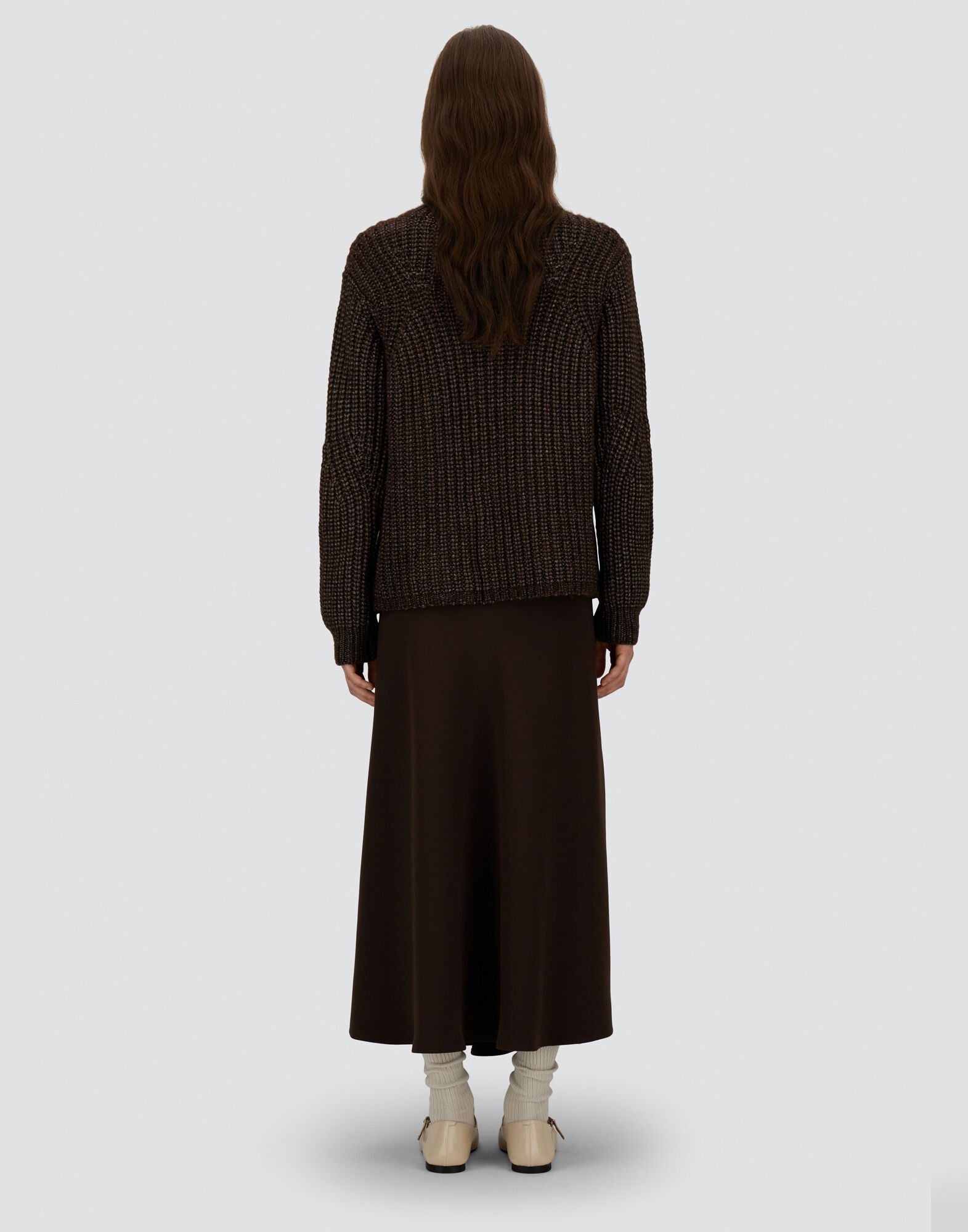 SKIRT IN MATT CREPE SATIN