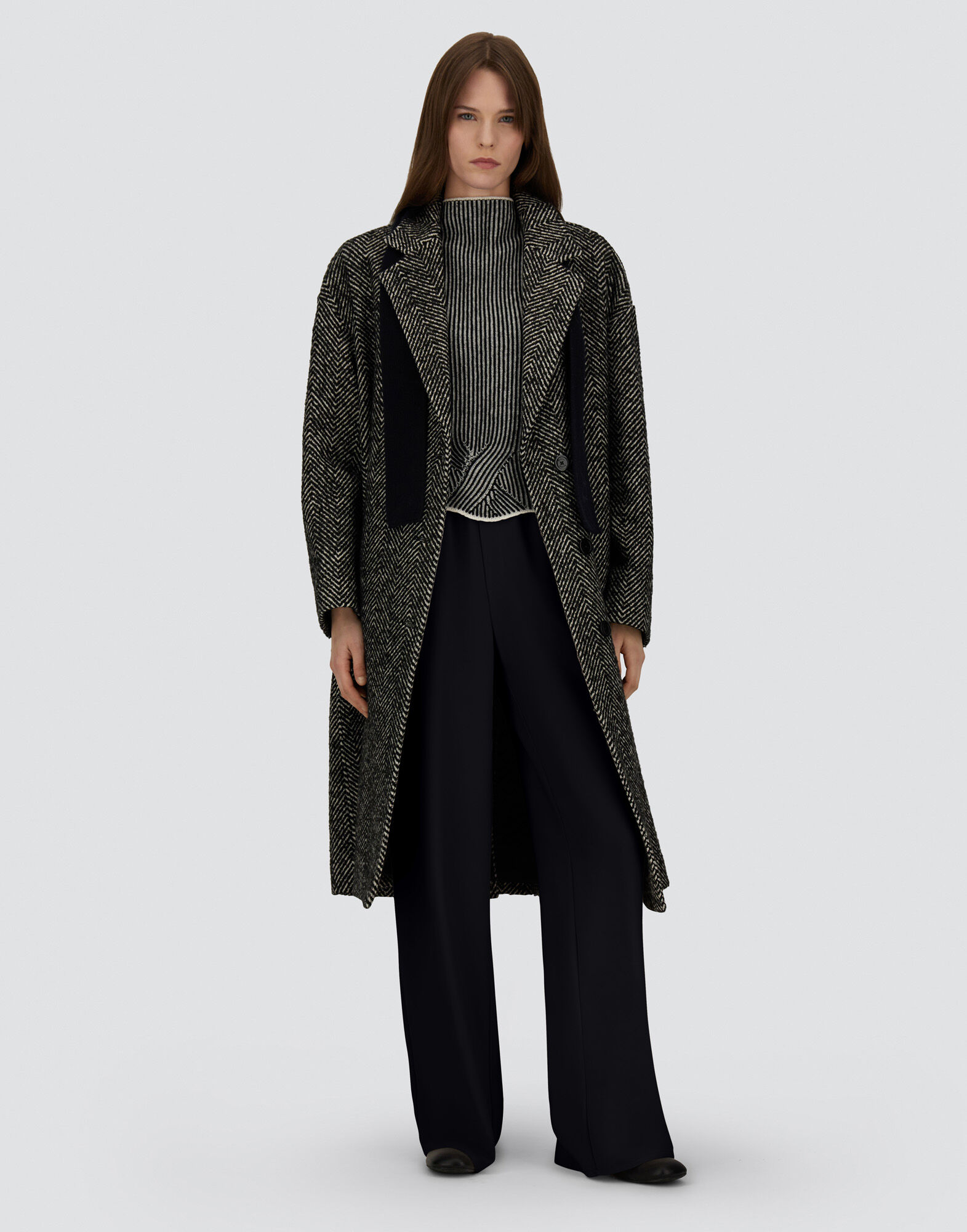 VEST IN TWO-TONE VANIS WOOL