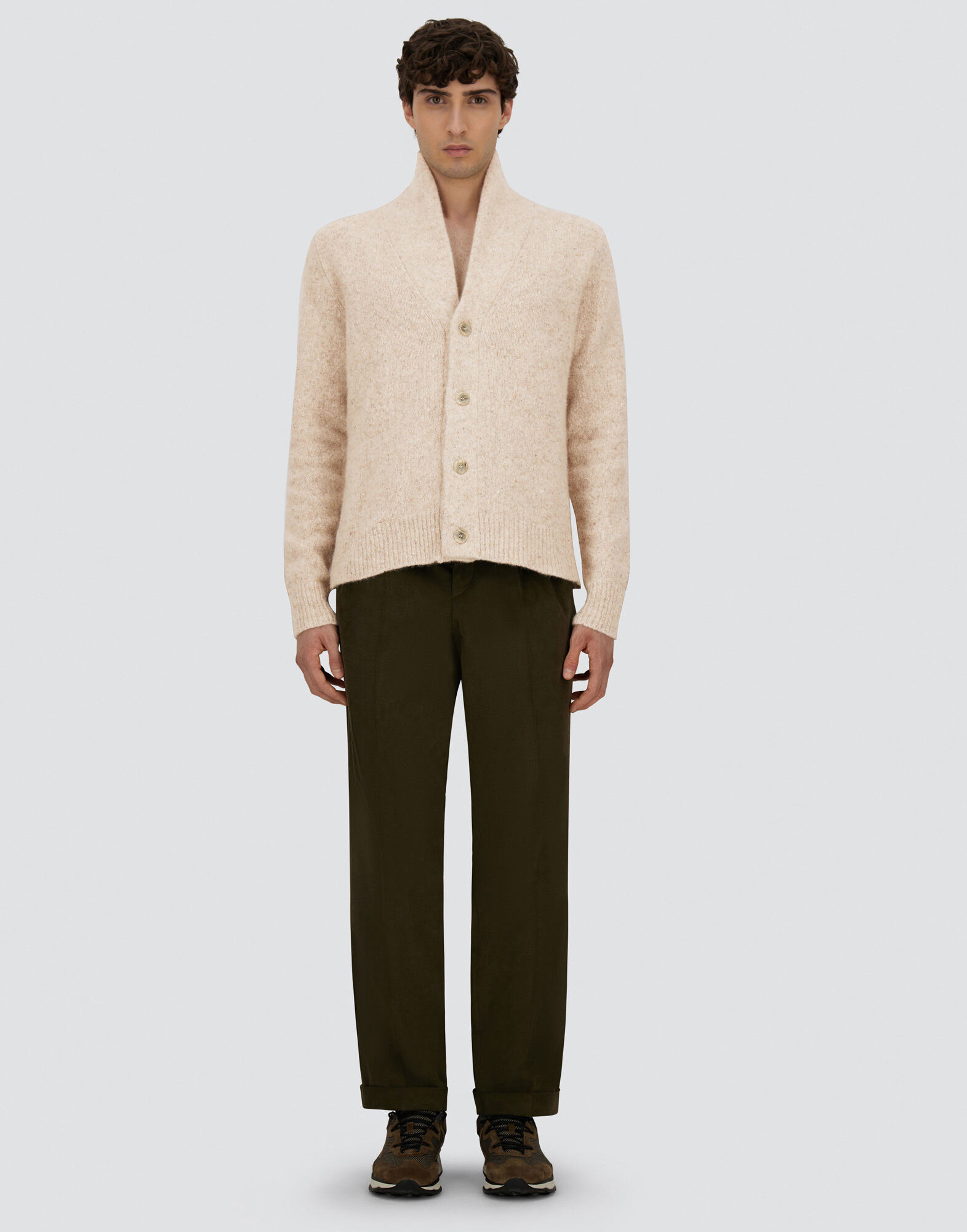 CARDIGAN IN MELANGE WOOL BLEND