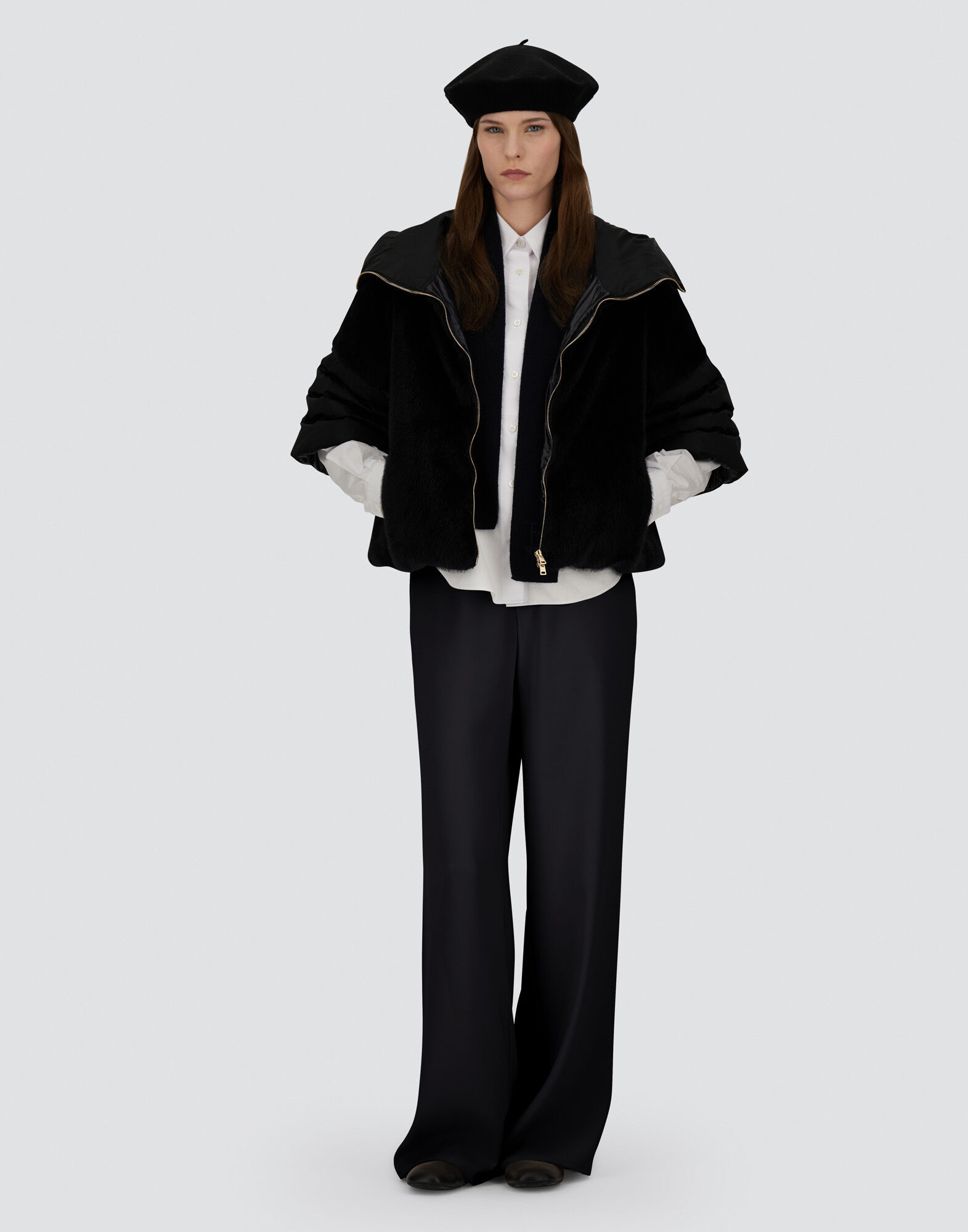 TROUSERS IN MATT CREPE SATIN