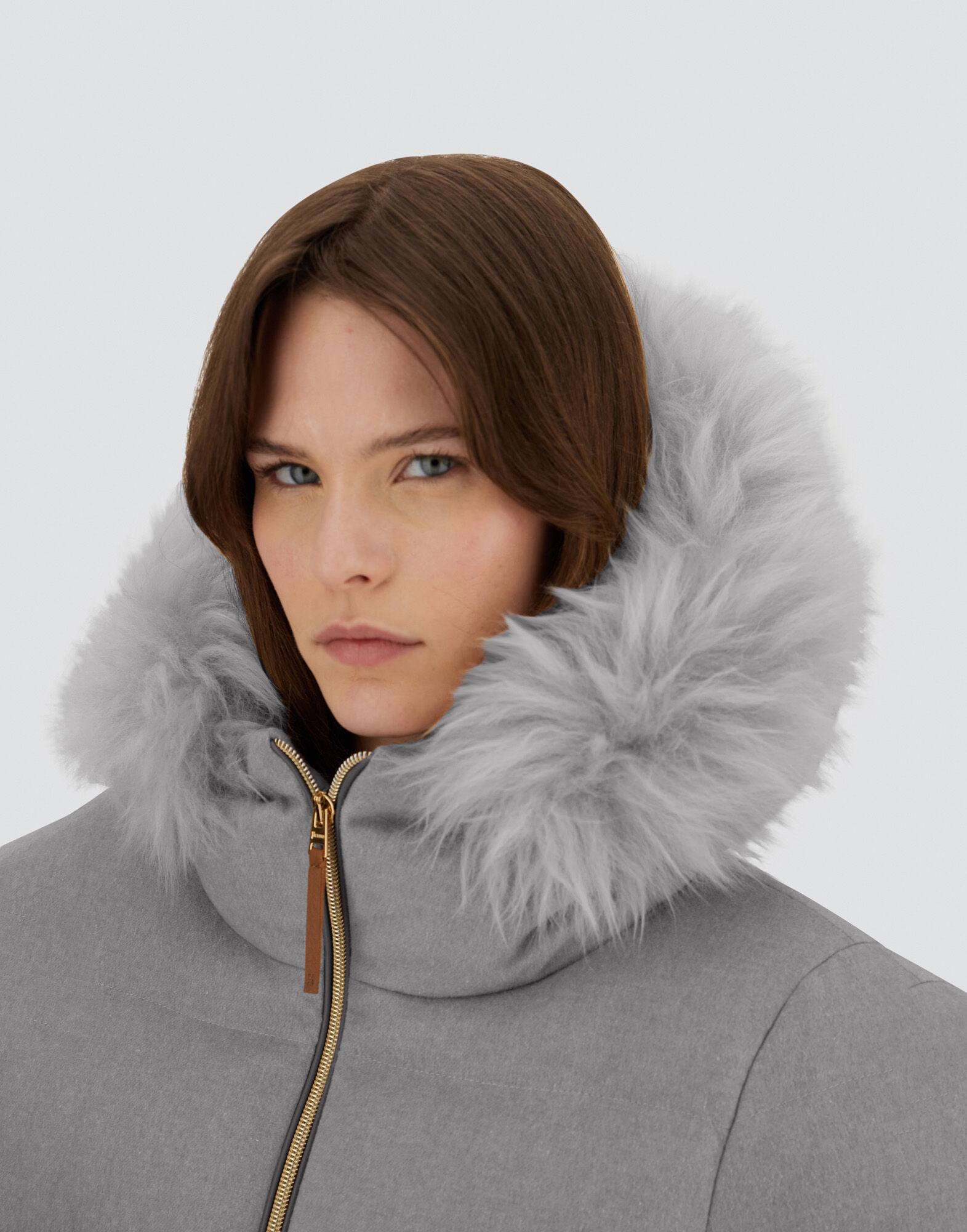 LONG JACKET IN CASHMERE, SILK AND MONOGRAM
