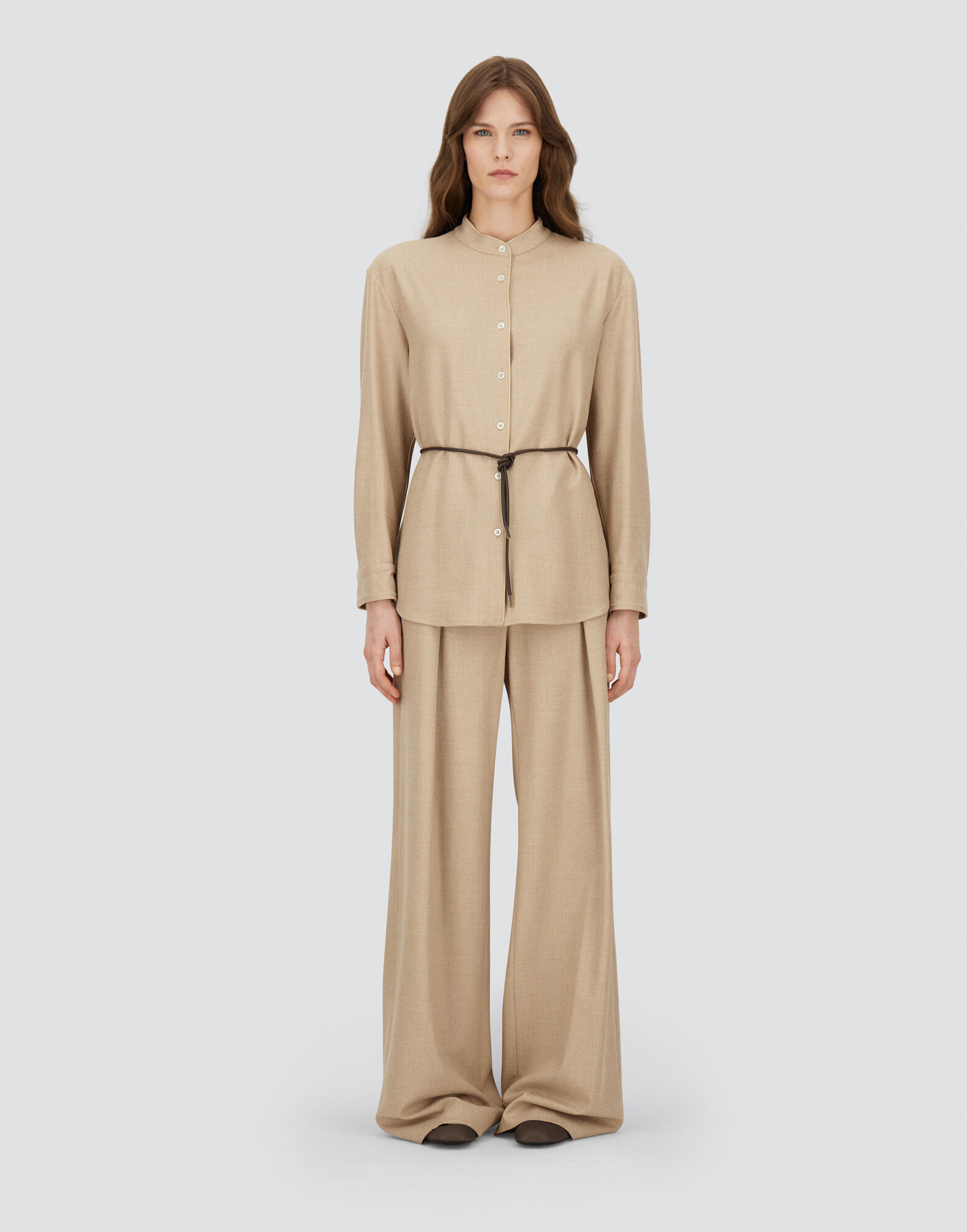 TROUSERS IN BI-STRETCH LUREX WOOL
