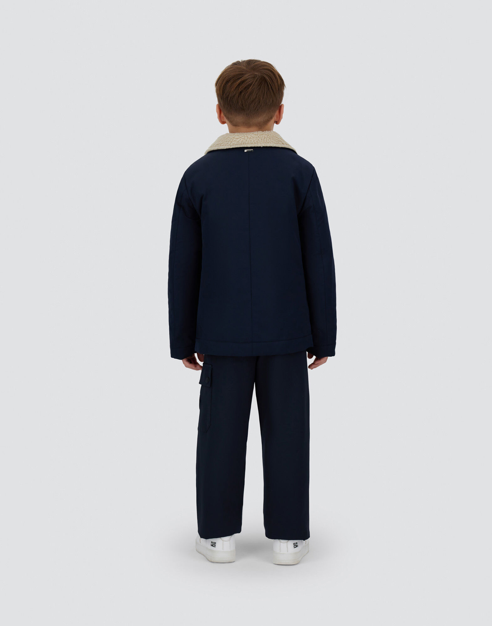 PEA COAT IN KEYSTONE AND TEDDY FABRIC