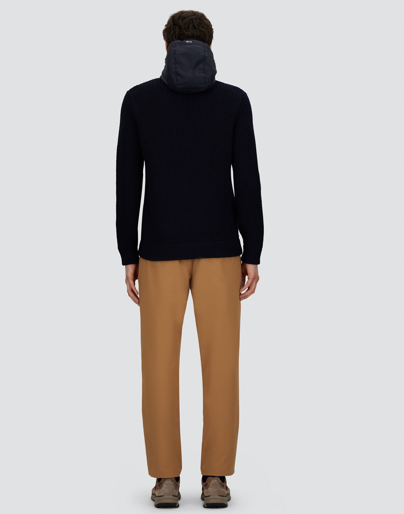 JACKET IN RIBBED MERINO WOOL G.5 AND NYLON CHAMONIX