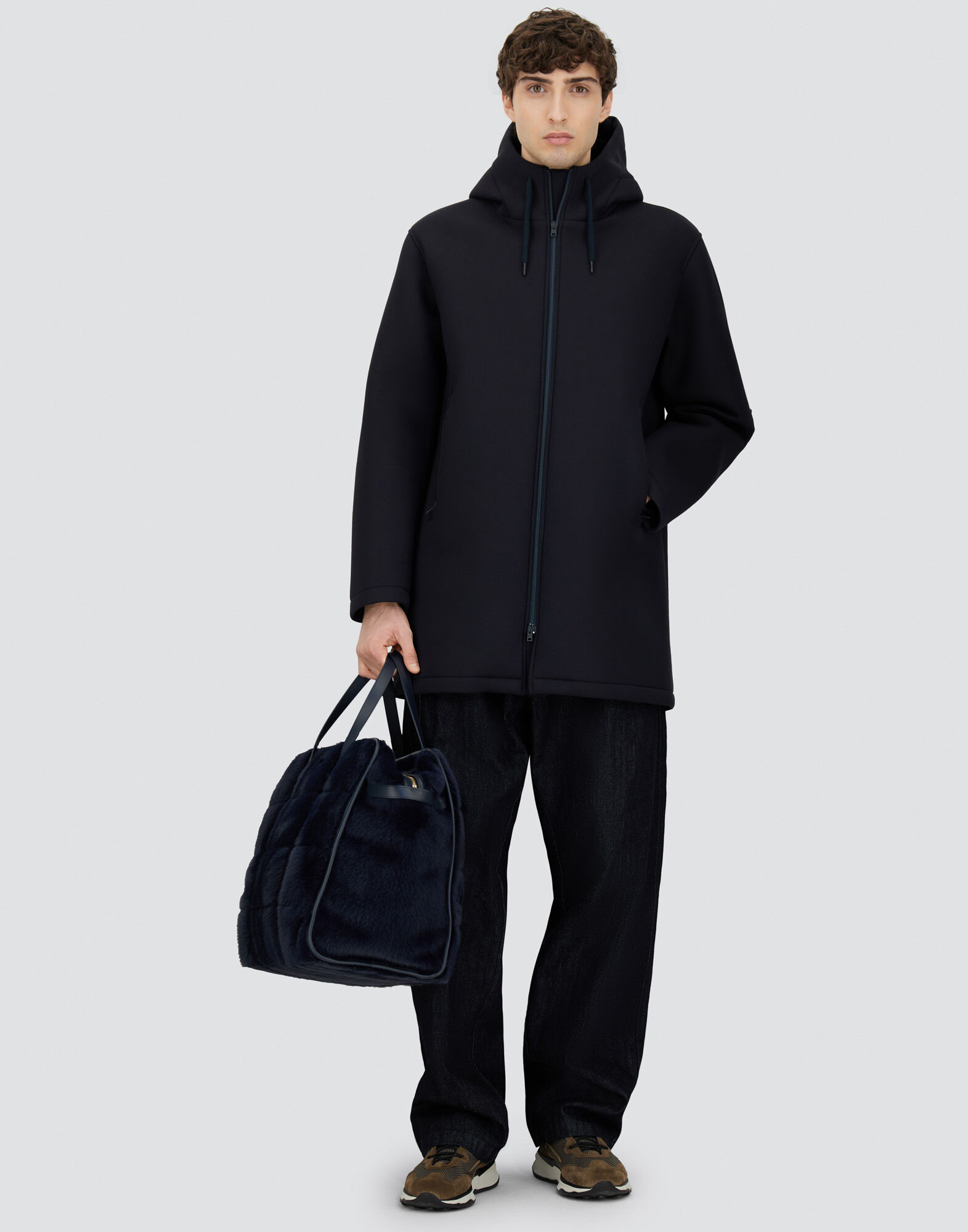 LONG PARKA IN 3-LAYER SCUBA