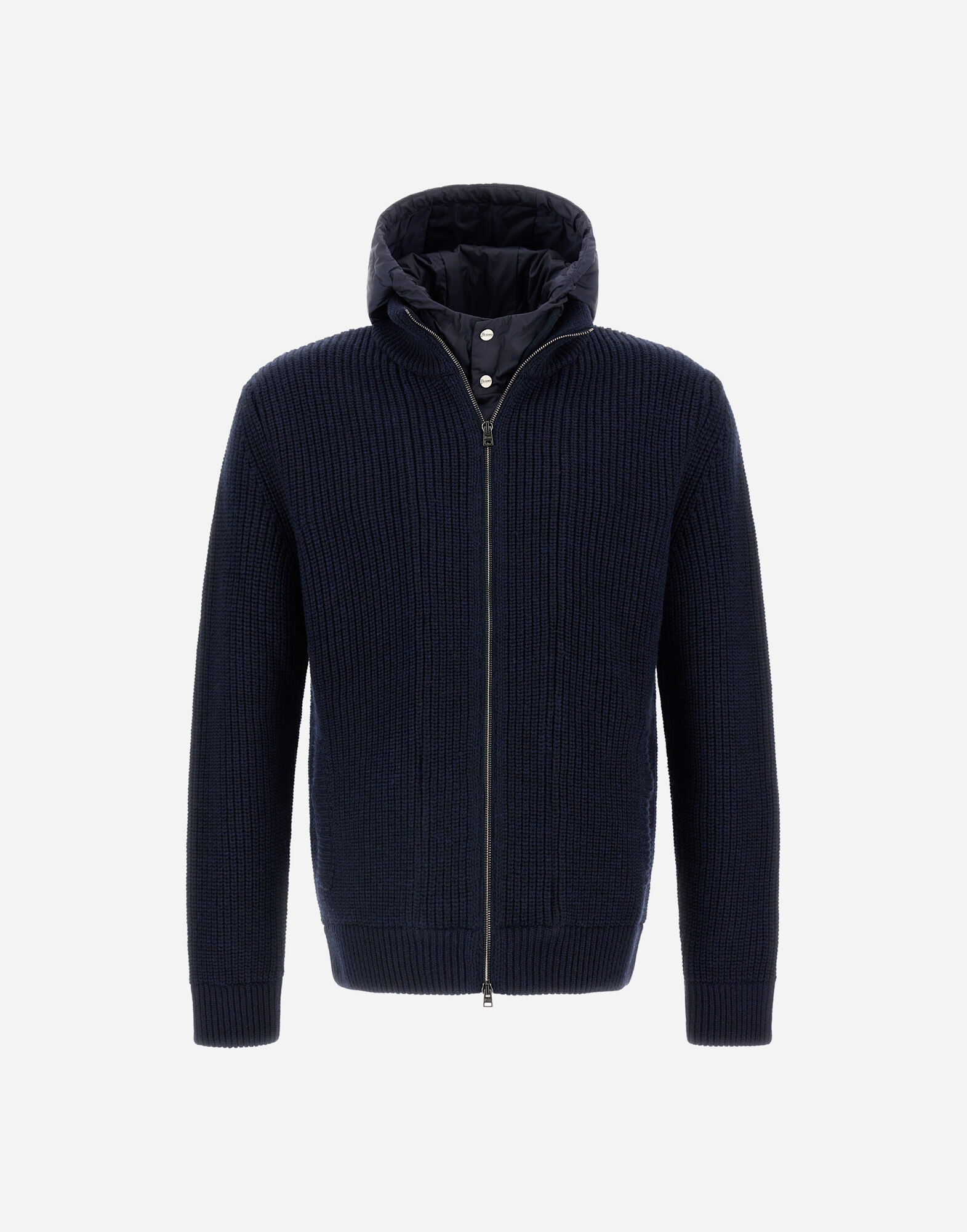 JACKET IN RIBBED MERINO WOOL G.5 AND NYLON CHAMONIX