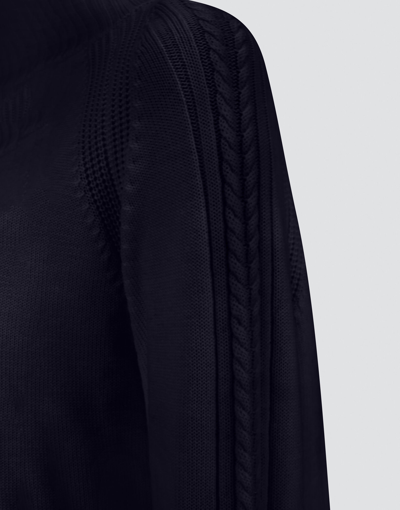 SWEATER IN RIBBED & BRAIDED MERINO WOOL