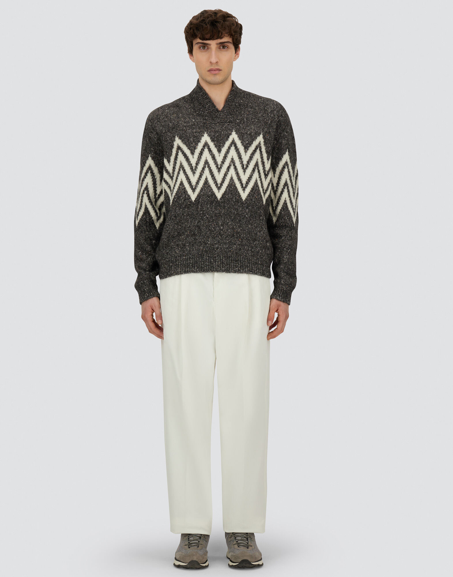 SWEATER IN MELANGE WOOL BLEND