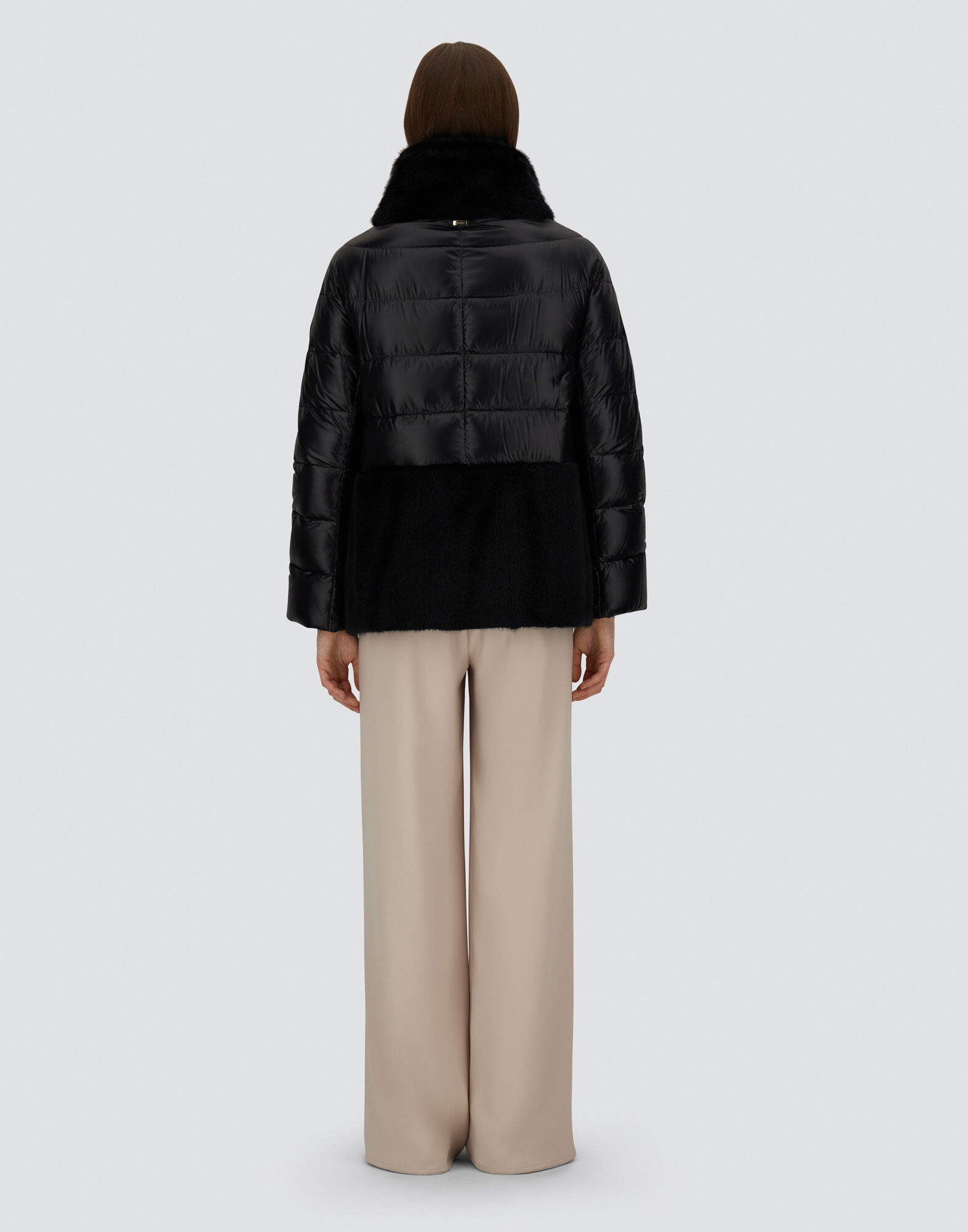 CAPE IN NYLON ULTRALIGHT AND LADY ALTERNATIVE FUR
