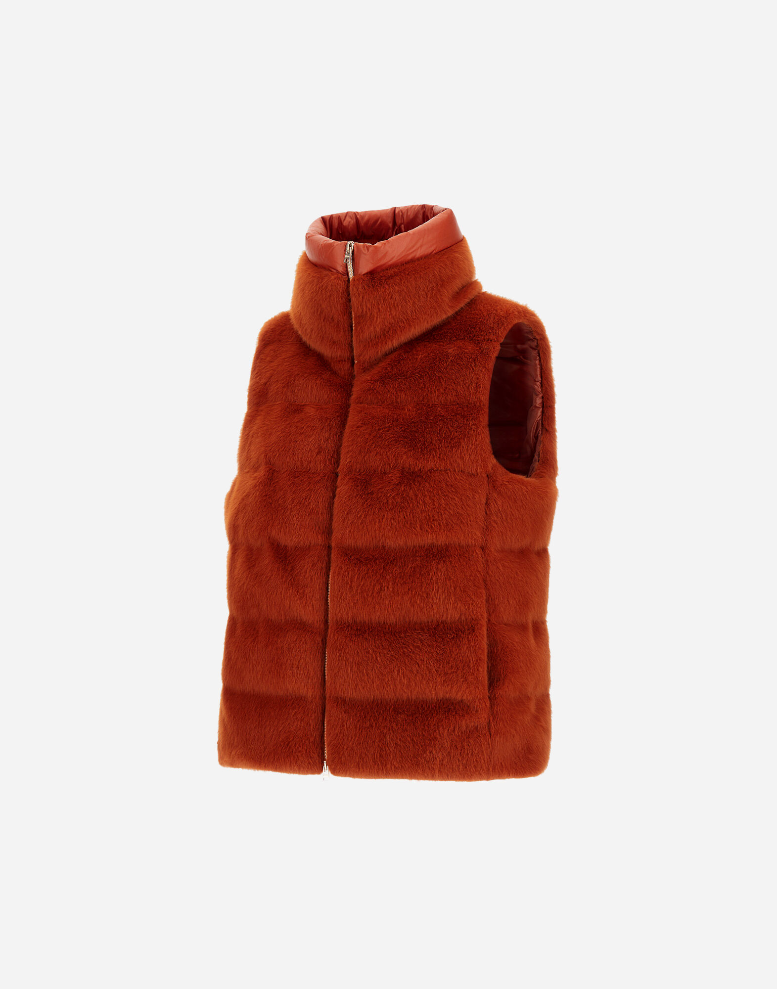VEST IN LADY ALTERNATIVE FUR AND NYLON ULTRALIGHT