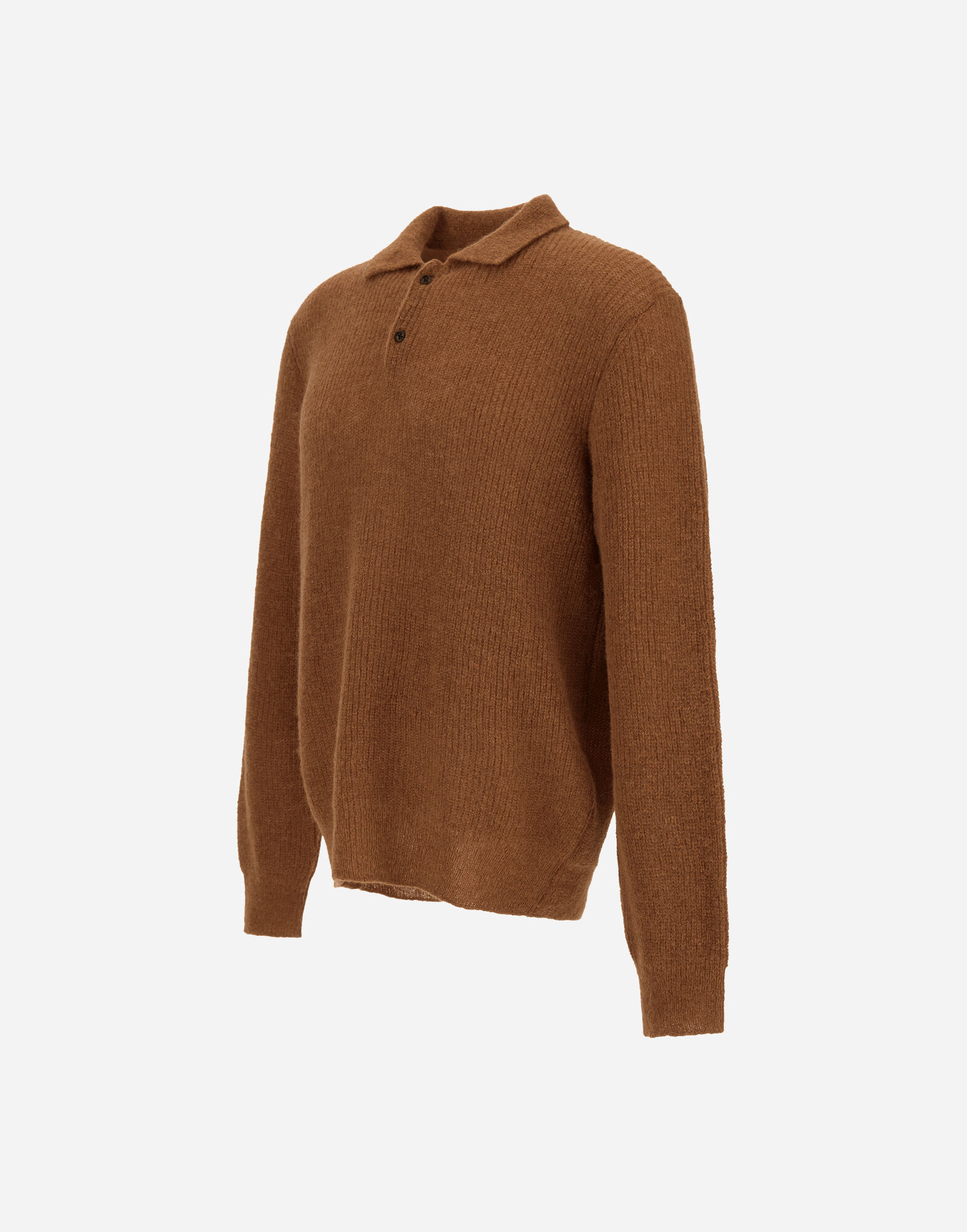 POLO SHIRT IN COB STITCH ALPACA WOOL