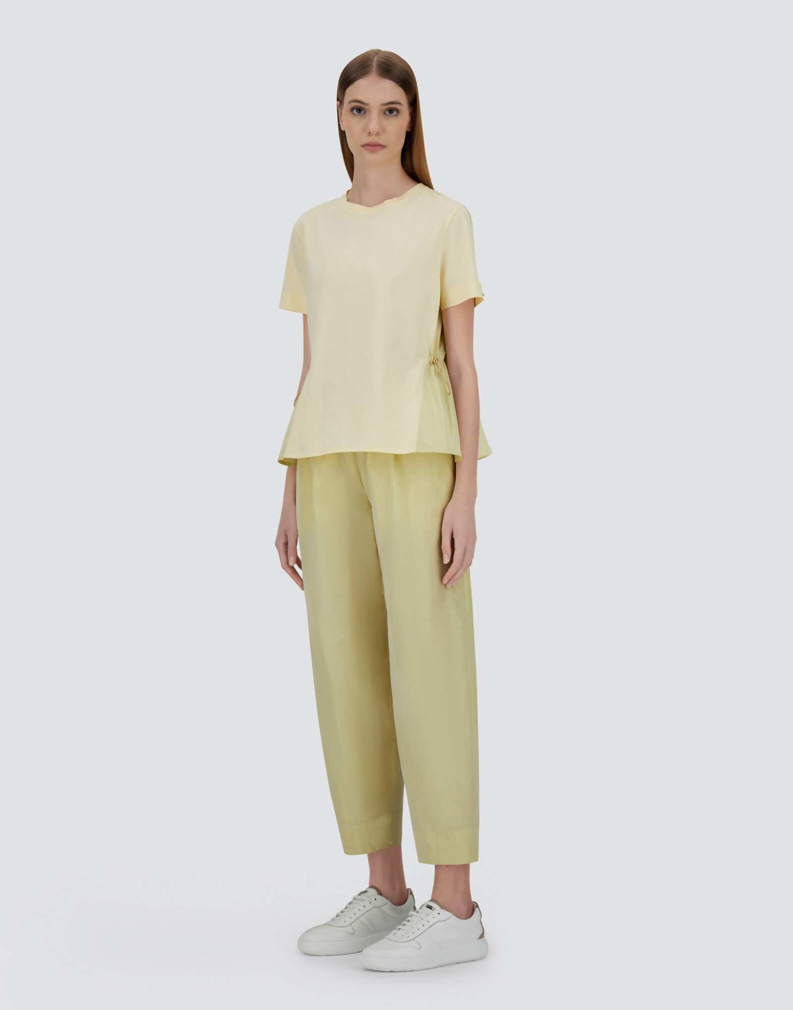 T-SHIRT IN CHIC COTTON JERSEY AND NEW TECHNO TAFFETA