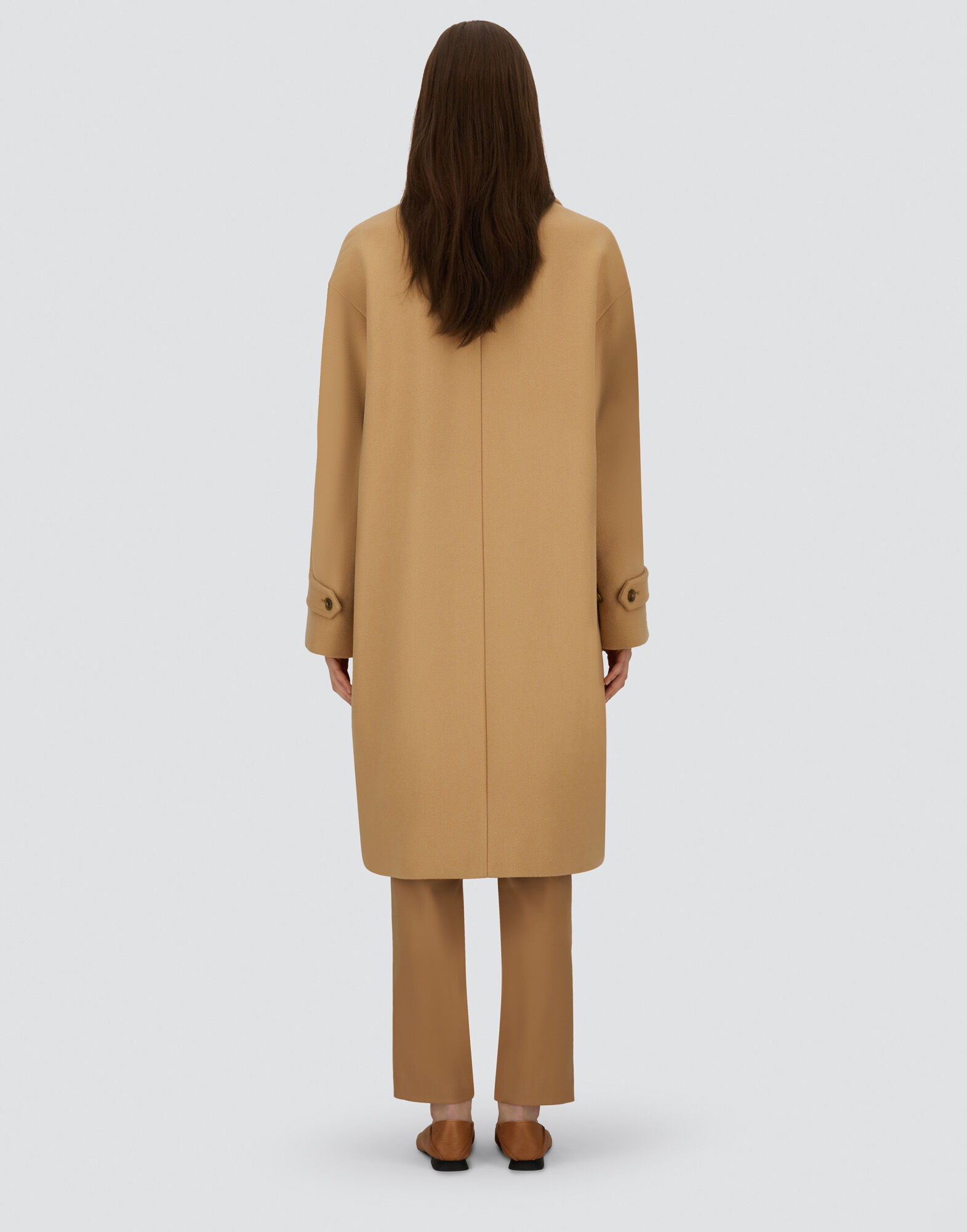 COAT IN VELOUR WOOL CLOTH AND NYLON ULTRALIGHT