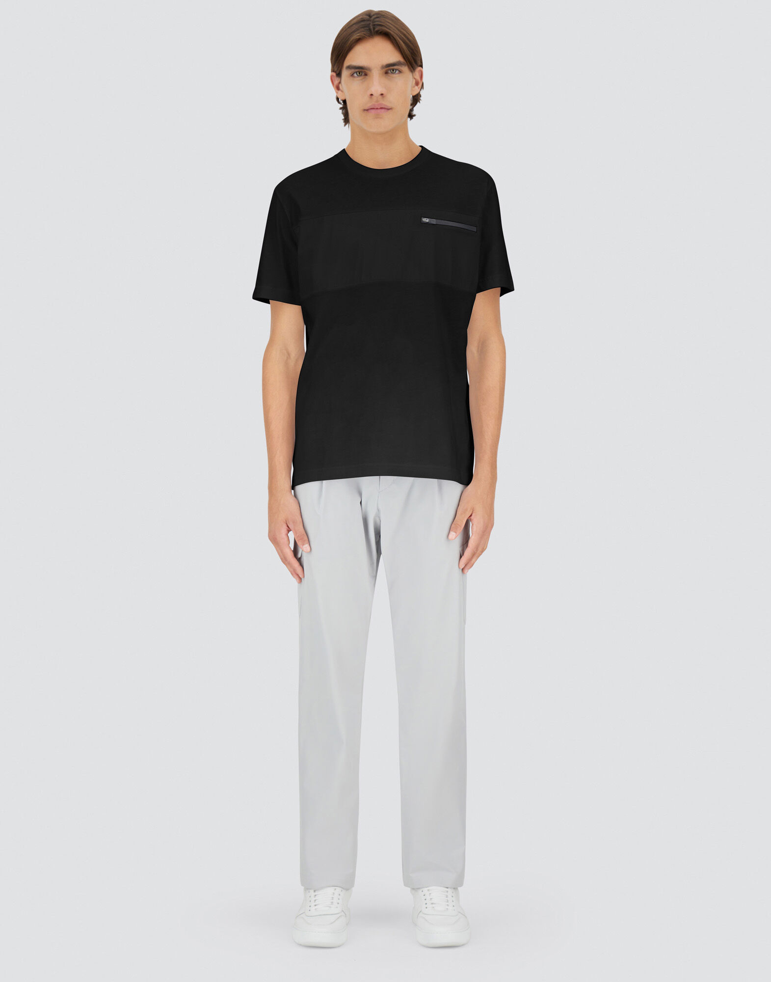 COMPACT JERSEY AND NYLON MAESTRO SWEATSHIRT