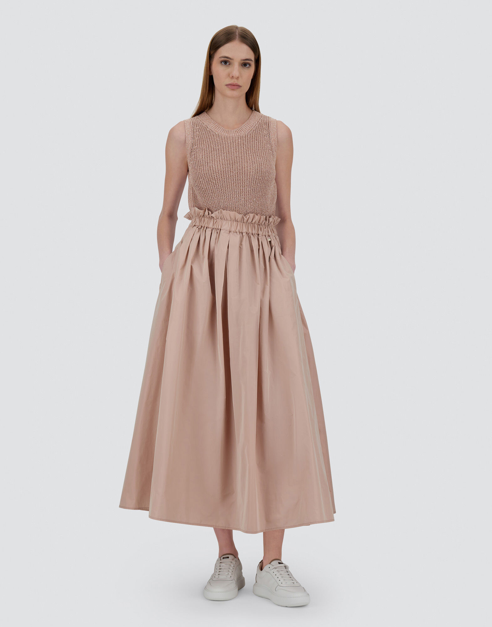 NEW TECHNO TAFFETA SKIRT