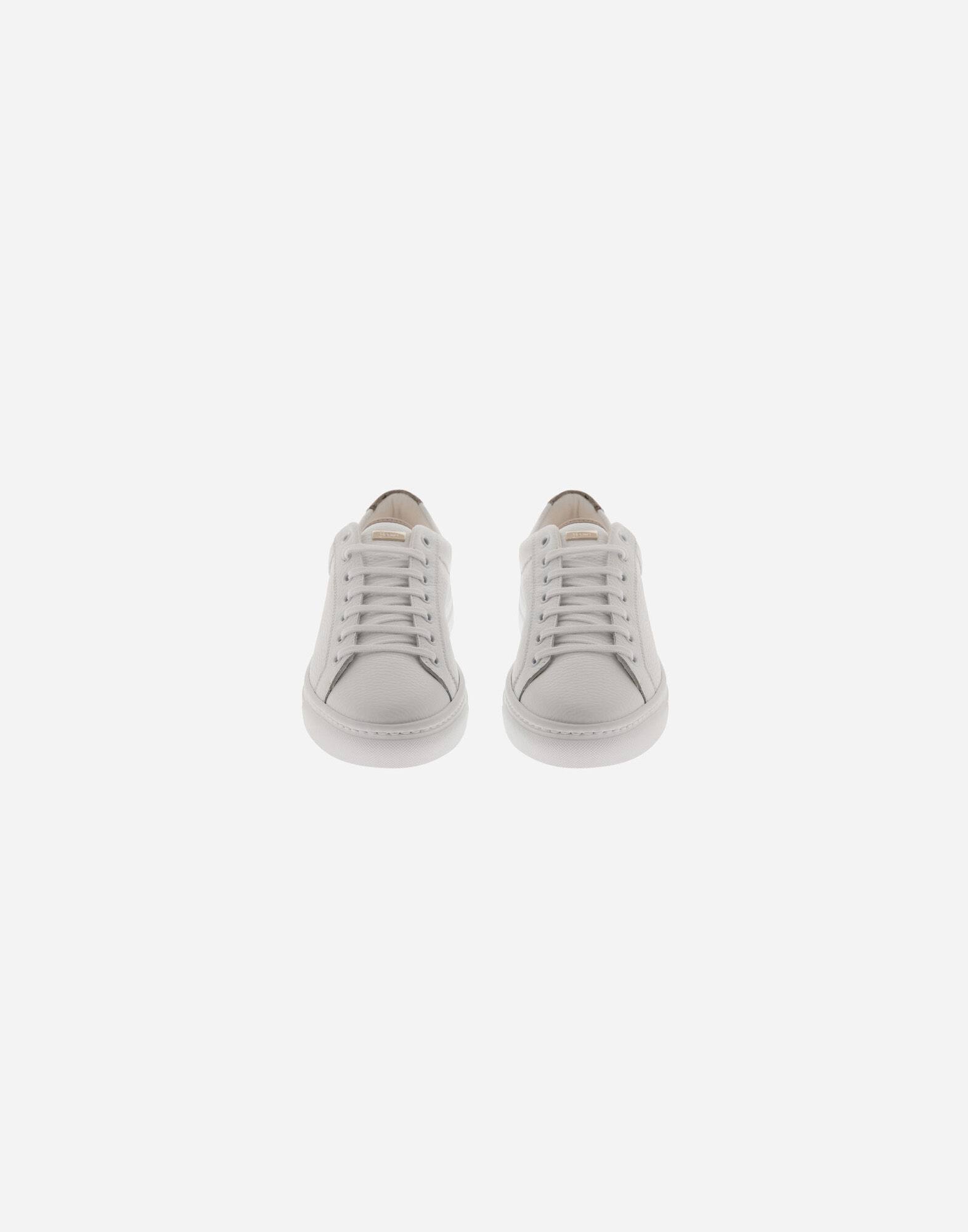 GRAINED LEATHER AND MONOGRAM TRAINERS