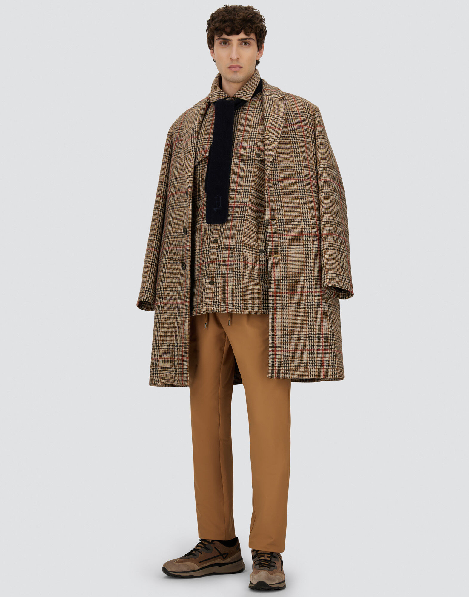 COAT IN GLEN CHECK R-WOOL