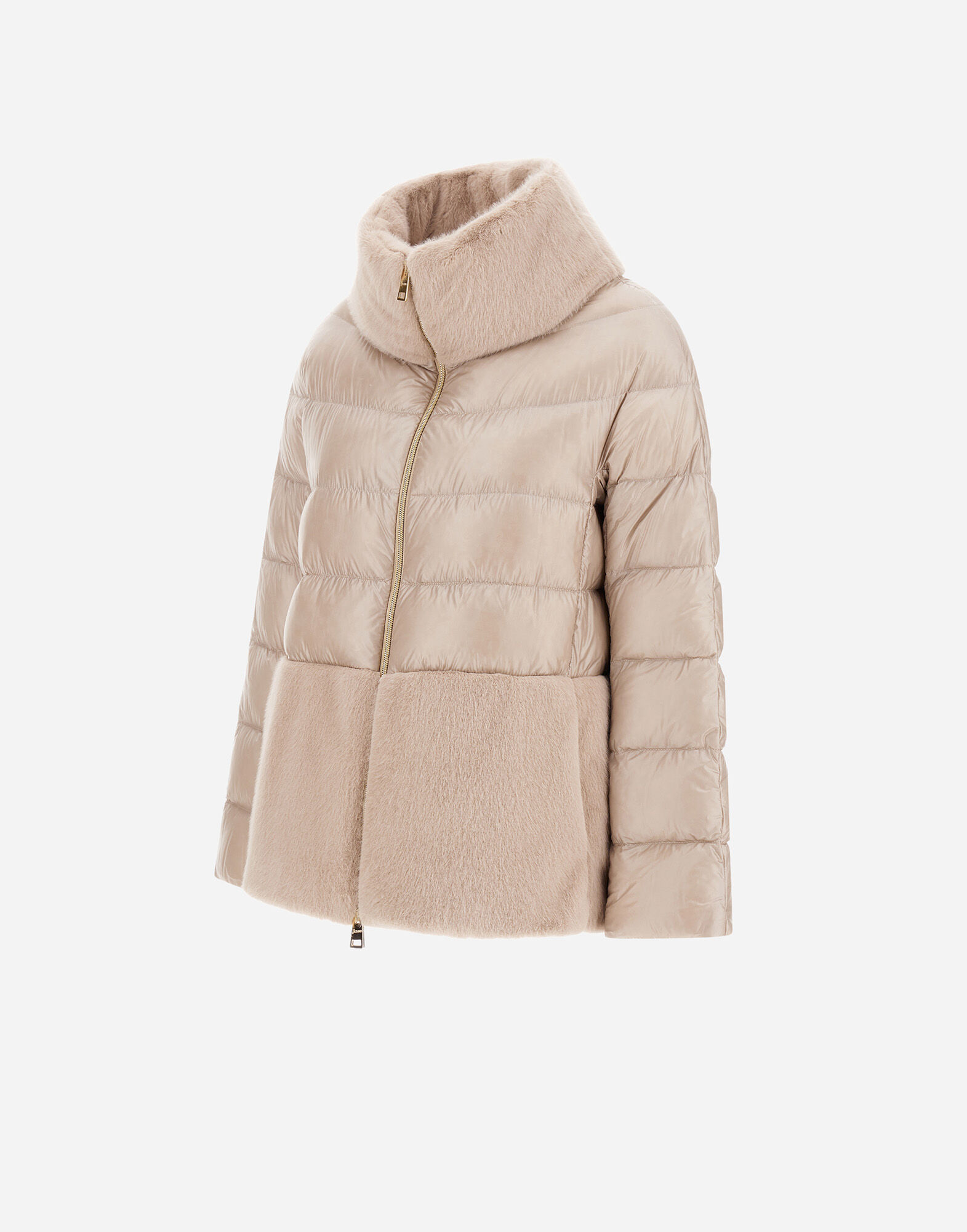 CAPE IN NYLON ULTRALIGHT AND LADY ALTERNATIVE FUR