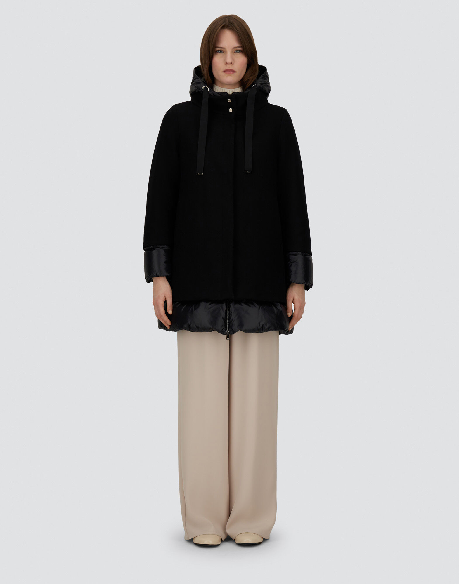 A-SHAPE JACKET IN ECOWOOL AND NYLON ULTRALIGHT
