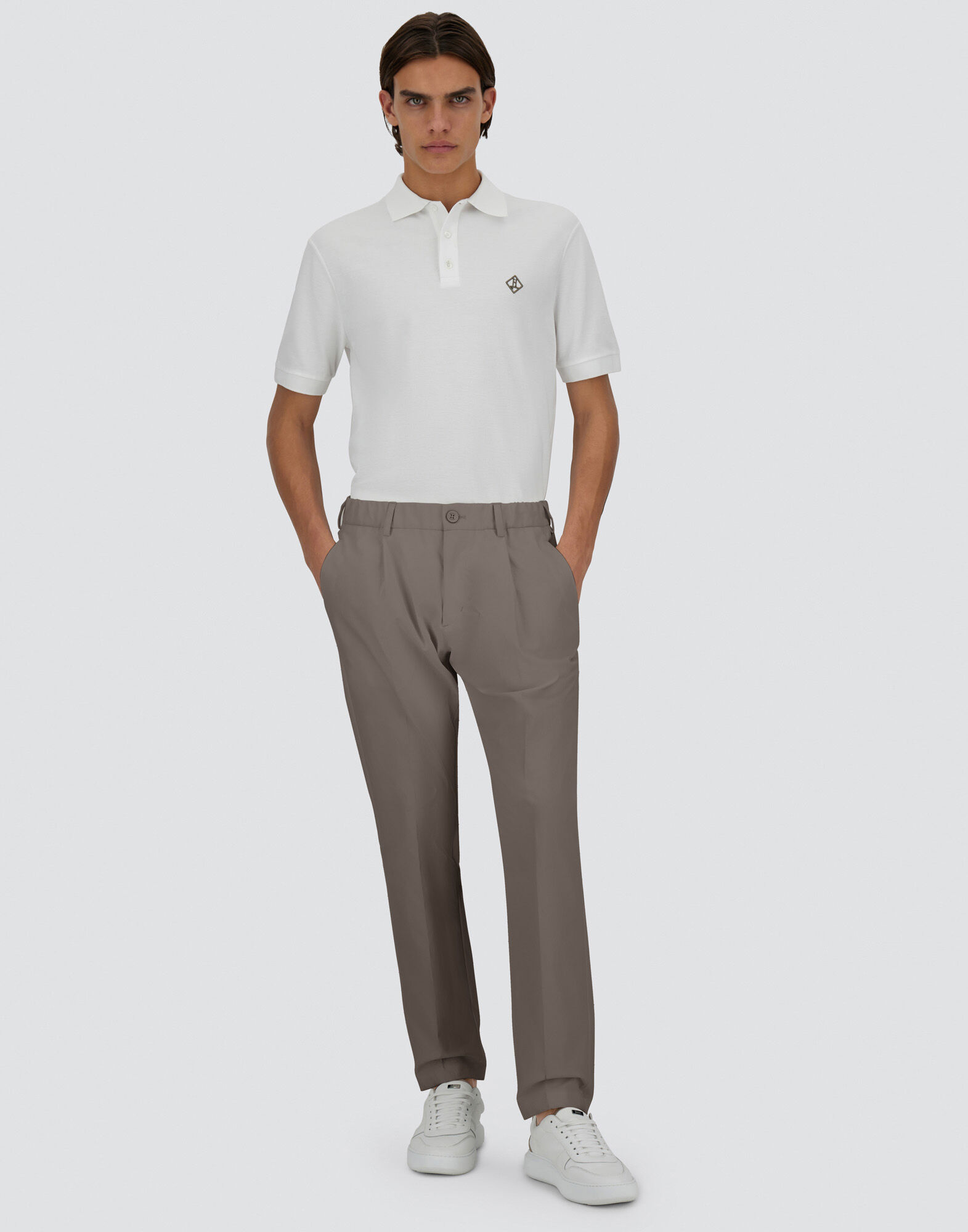 COTTON FEEL TROUSERS WITH DRAWSTRING