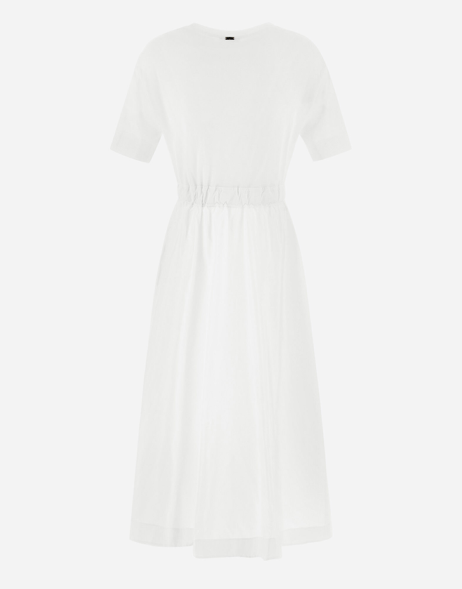 DRESS IN GLAM KNIT EFFECT AND TECHNO TAFFETA