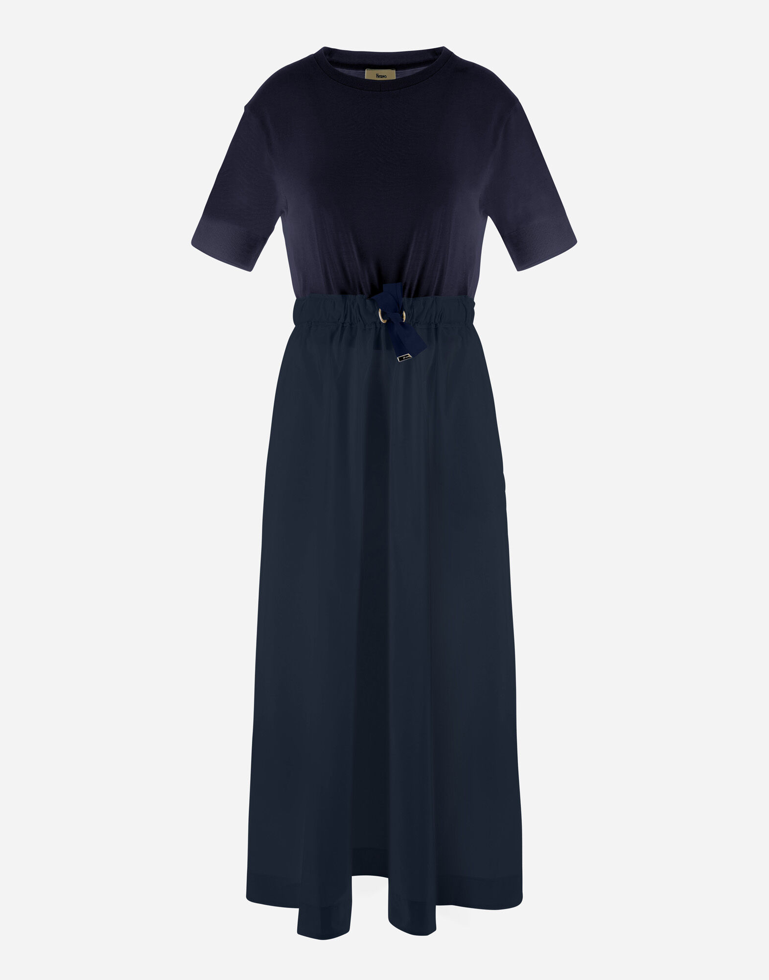DRESS IN GLAM KNIT EFFECT AND TECHNO TAFFETA