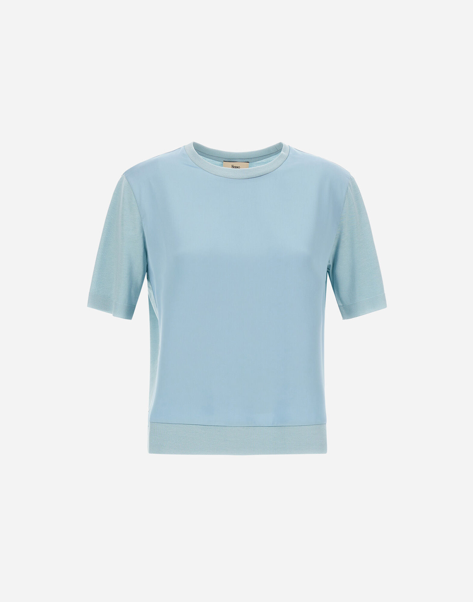 T-SHIRT IN GLAM KNIT EFFECT AND SATIN