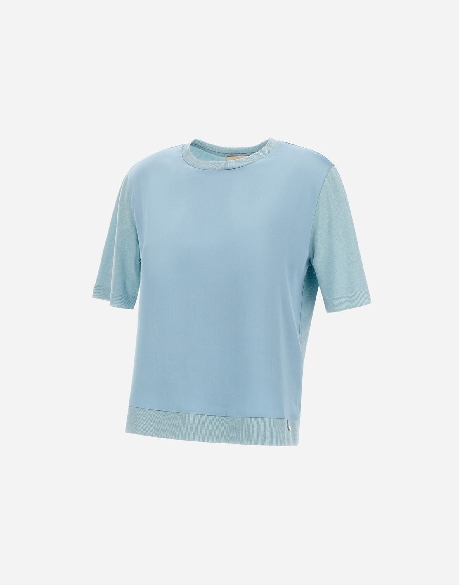 T-SHIRT IN GLAM KNIT EFFECT AND SATIN
