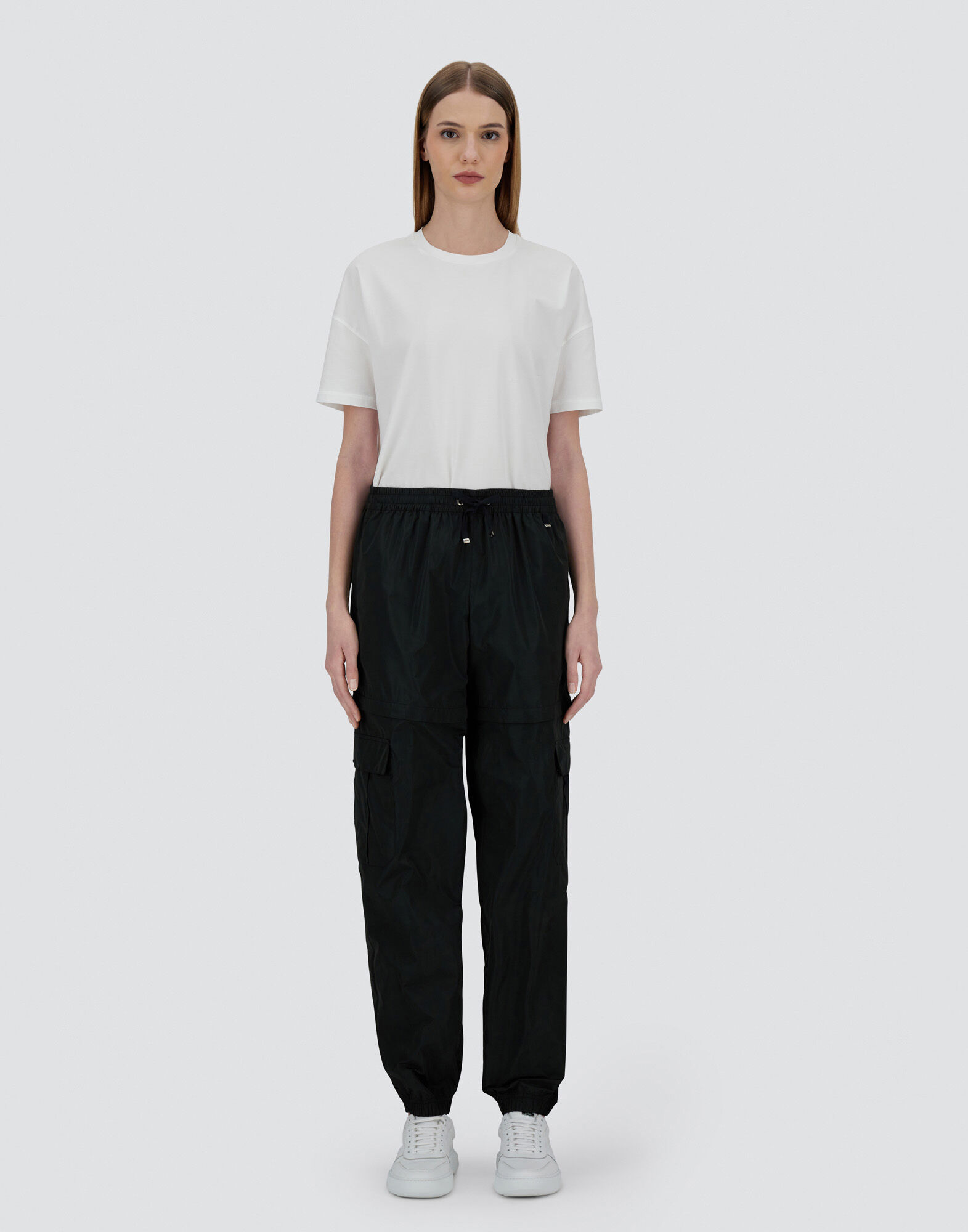 NEW TECHNO TAFFETA CARGO TROUSERS