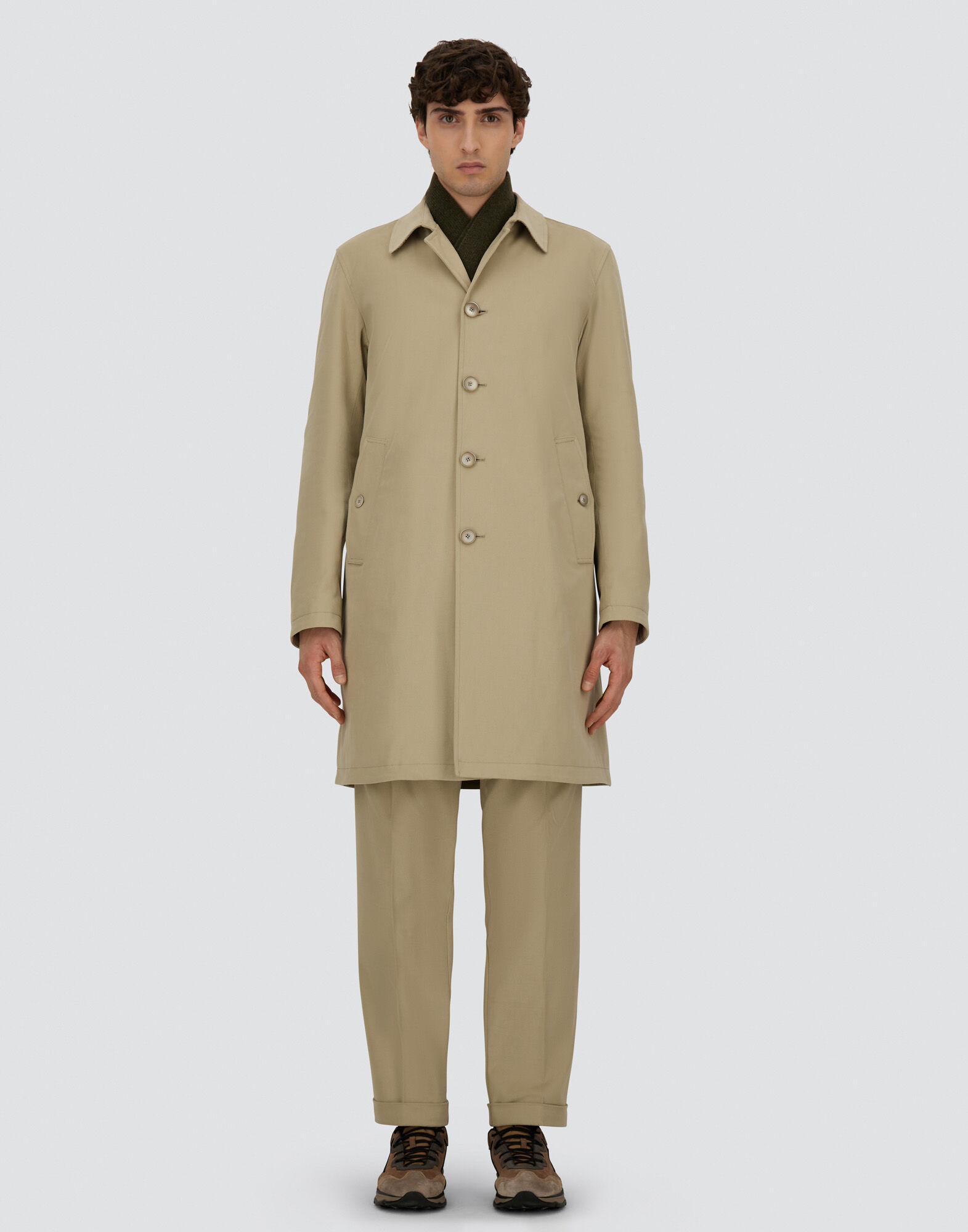 RAINCOAT IN STRETCH COTTON VELVET AND MONOGRAM