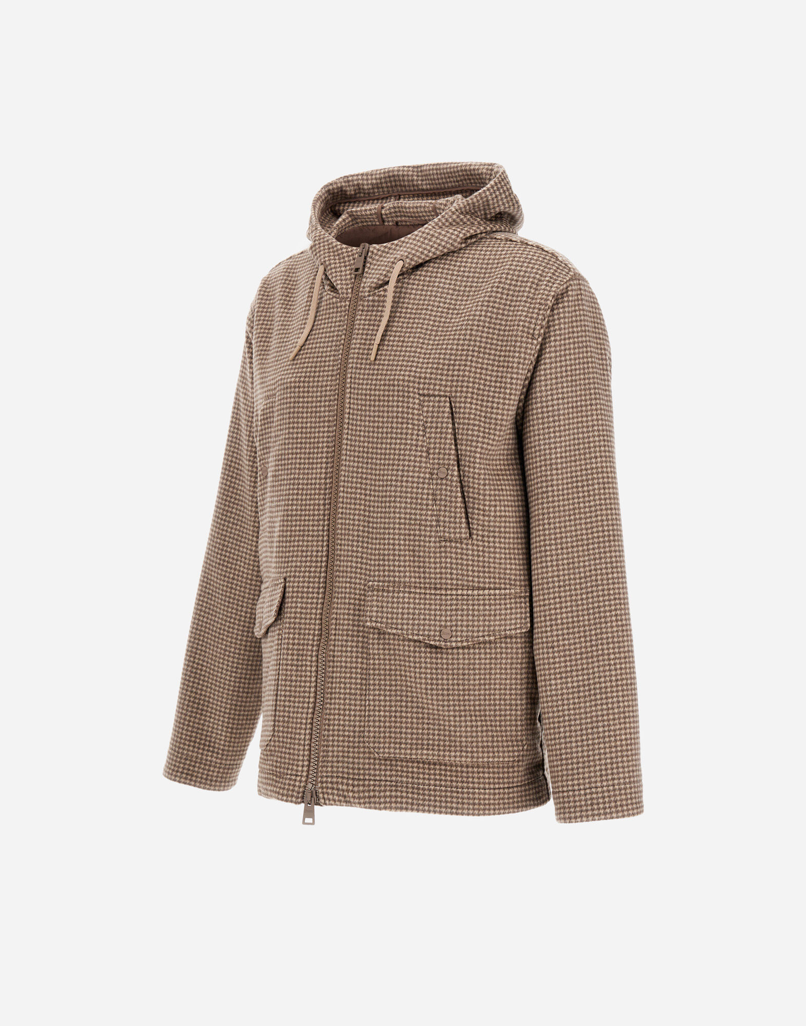 RESORT FIELD JACKET IN HOUNDSTOOTH CASHMERE