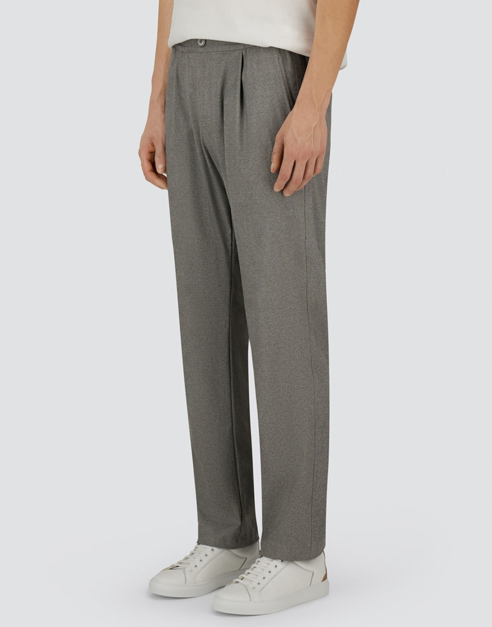 RESORT TROUSERS IN MELANGE SUEDE EFFECT