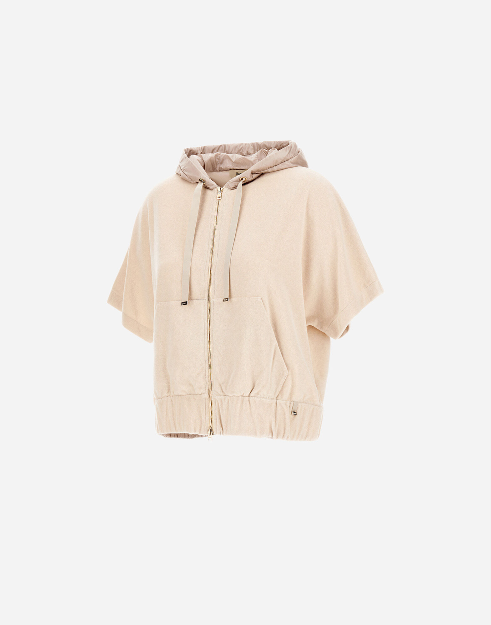 SWEATSHIRT IN SPONGE EFFECT SWEATER AND NYLON ULTRALIGHT