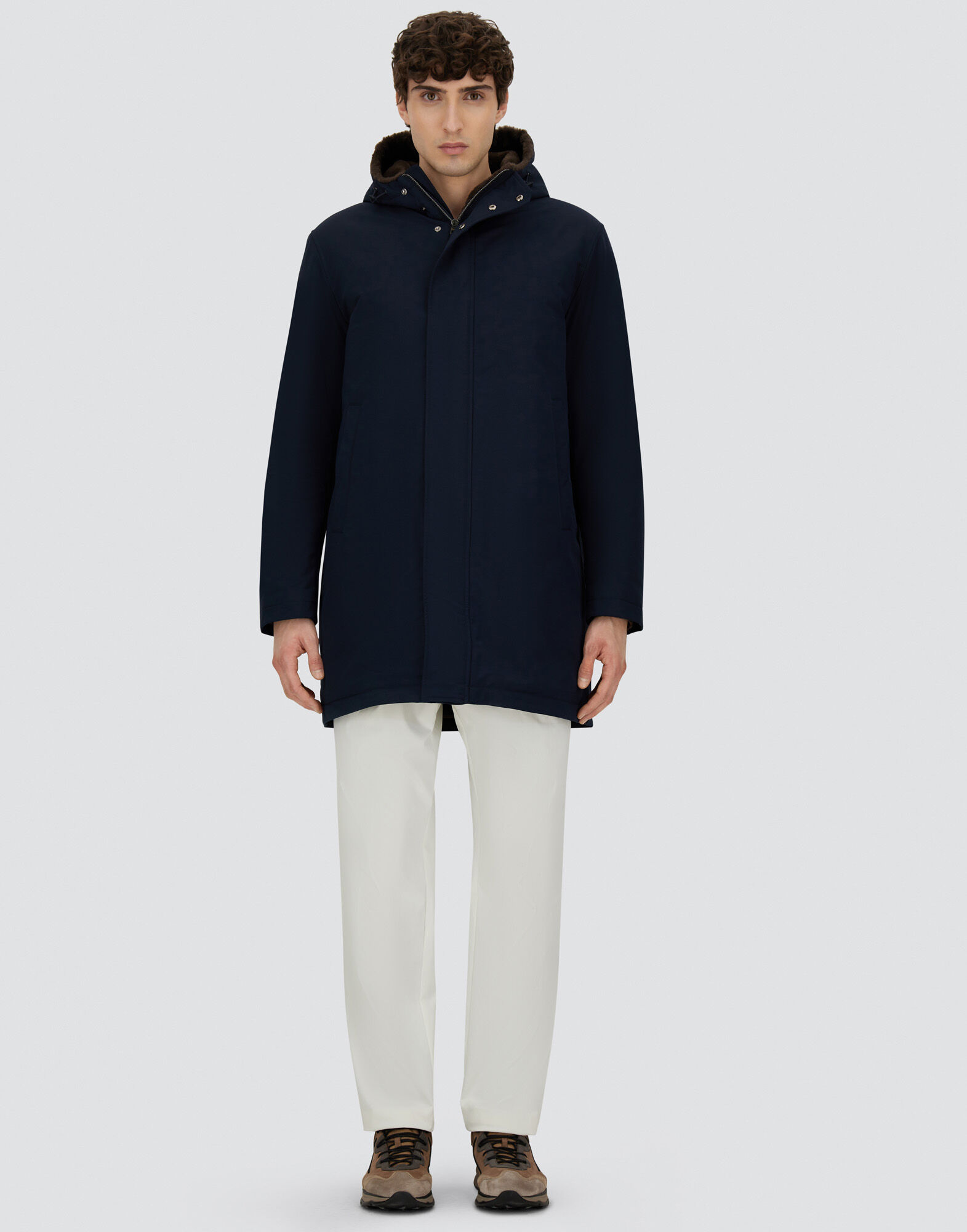 LONG PARKA IN KEYSTONE AND LIGHT FAUX FUR