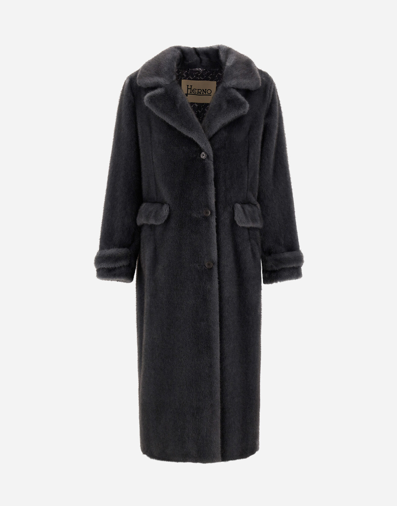 COAT IN MELANGE ALTERNATIVE MINK FUR