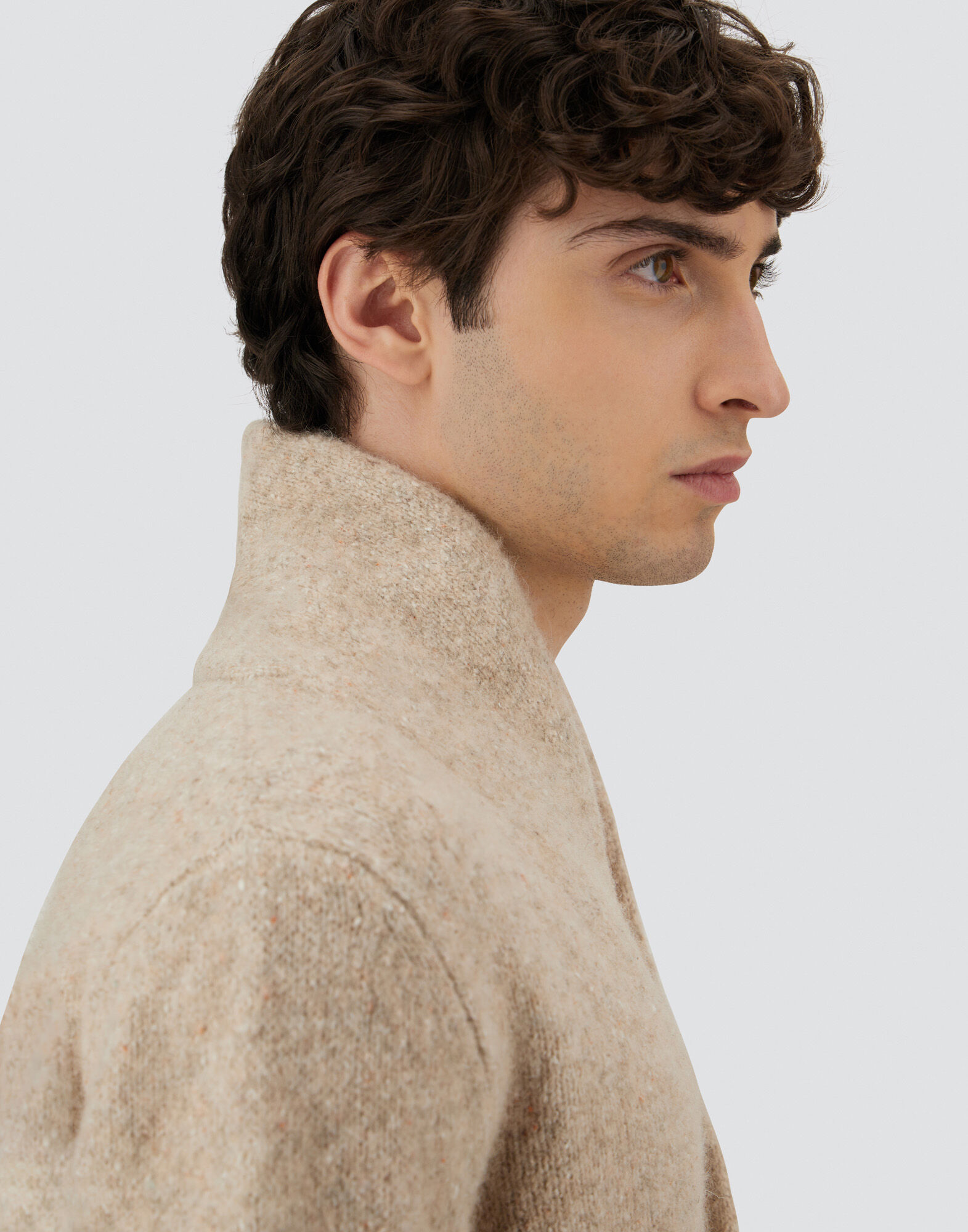 CARDIGAN IN MELANGE WOOL BLEND